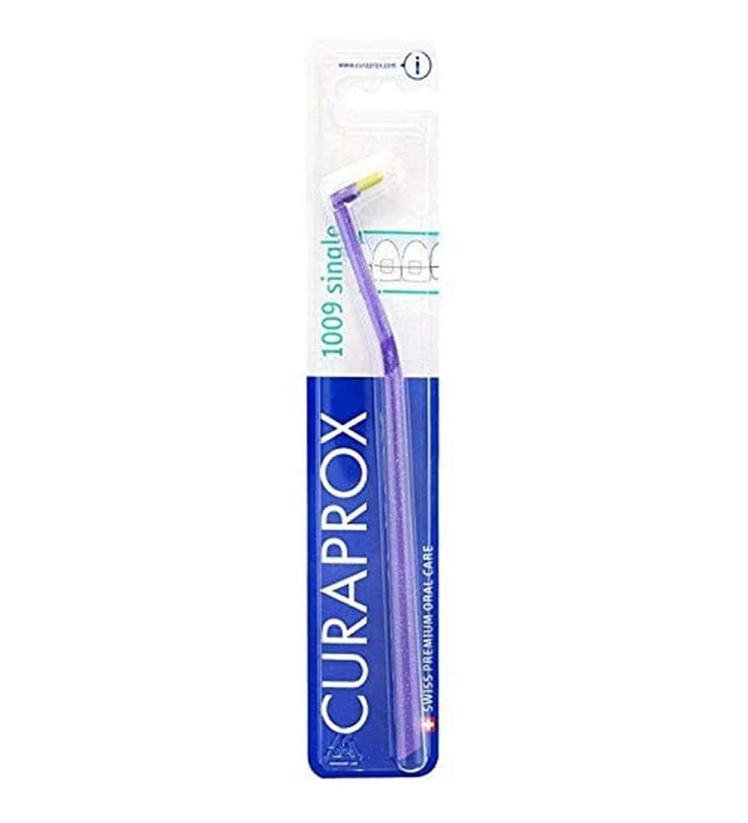 Brush the Curaprox Sensitive Single Orthodontic