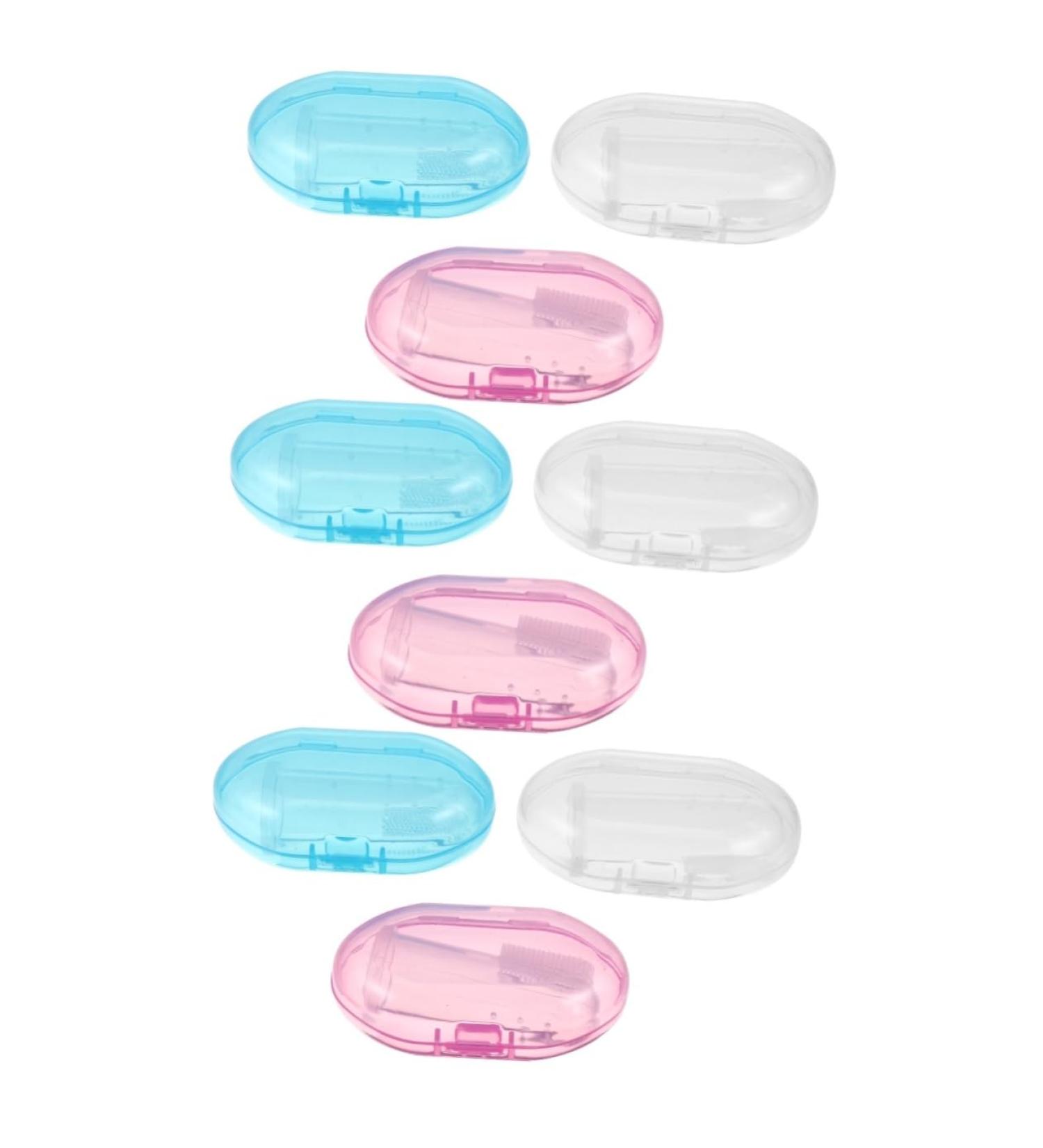 Frcolor 9 PC Silicone Finger Toothbrush Set for Newborns Toddlers & Children - Gentle Oral Care Solution - Buy Online on GoSupps.com