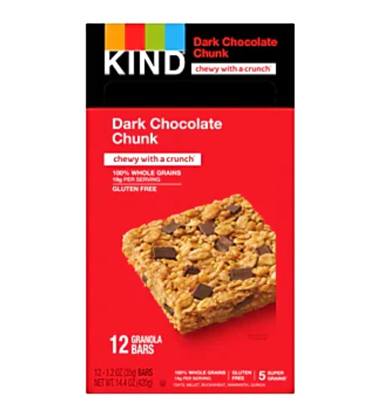 KIND Healthy Grains Bars Dark Chocolate Chunk - Gluten Free Value Pack (15 Pack, 1.2 oz bars) - Buy Online on GoSupps.com