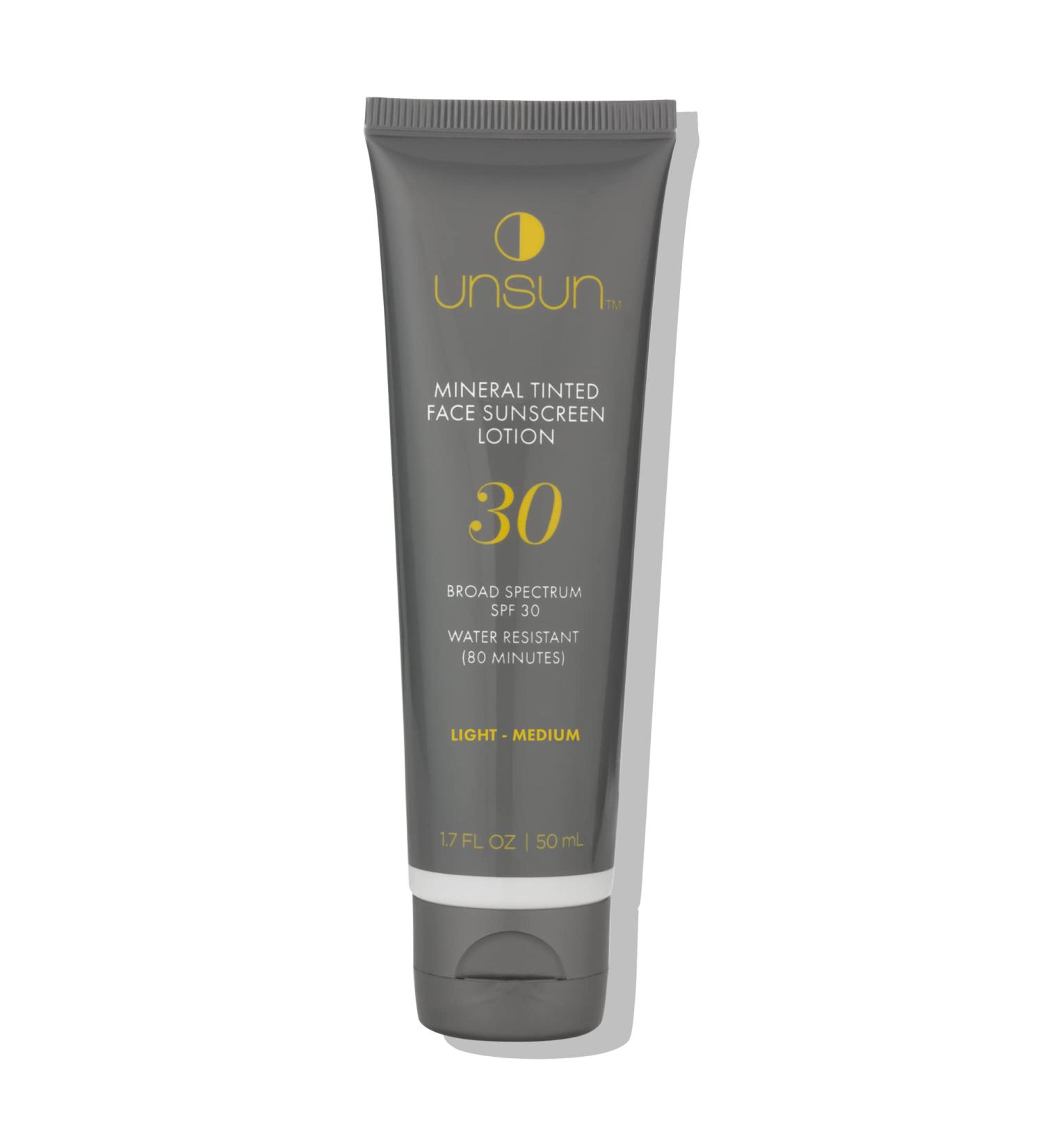 Unsun Tinted Face Sunscreen SPF 30 - Water-Resistant Primer & Color Corrector - 1.7 Fl Oz (Light/Medium) - Buy Online on GoSupps.com