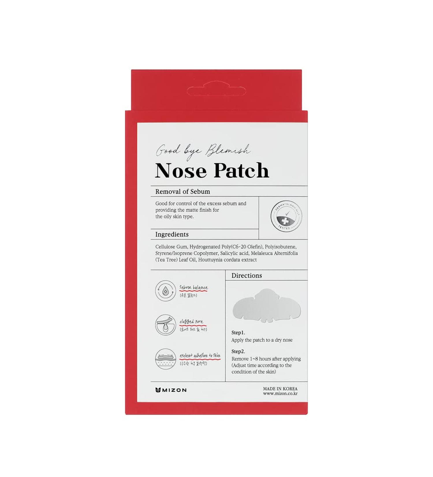 MIZON Nose Patch for Blackheads & Acne | Goodbye Blemish Line | 10 Count Pore Cleansing Strips - Buy Online on GoSupps.com