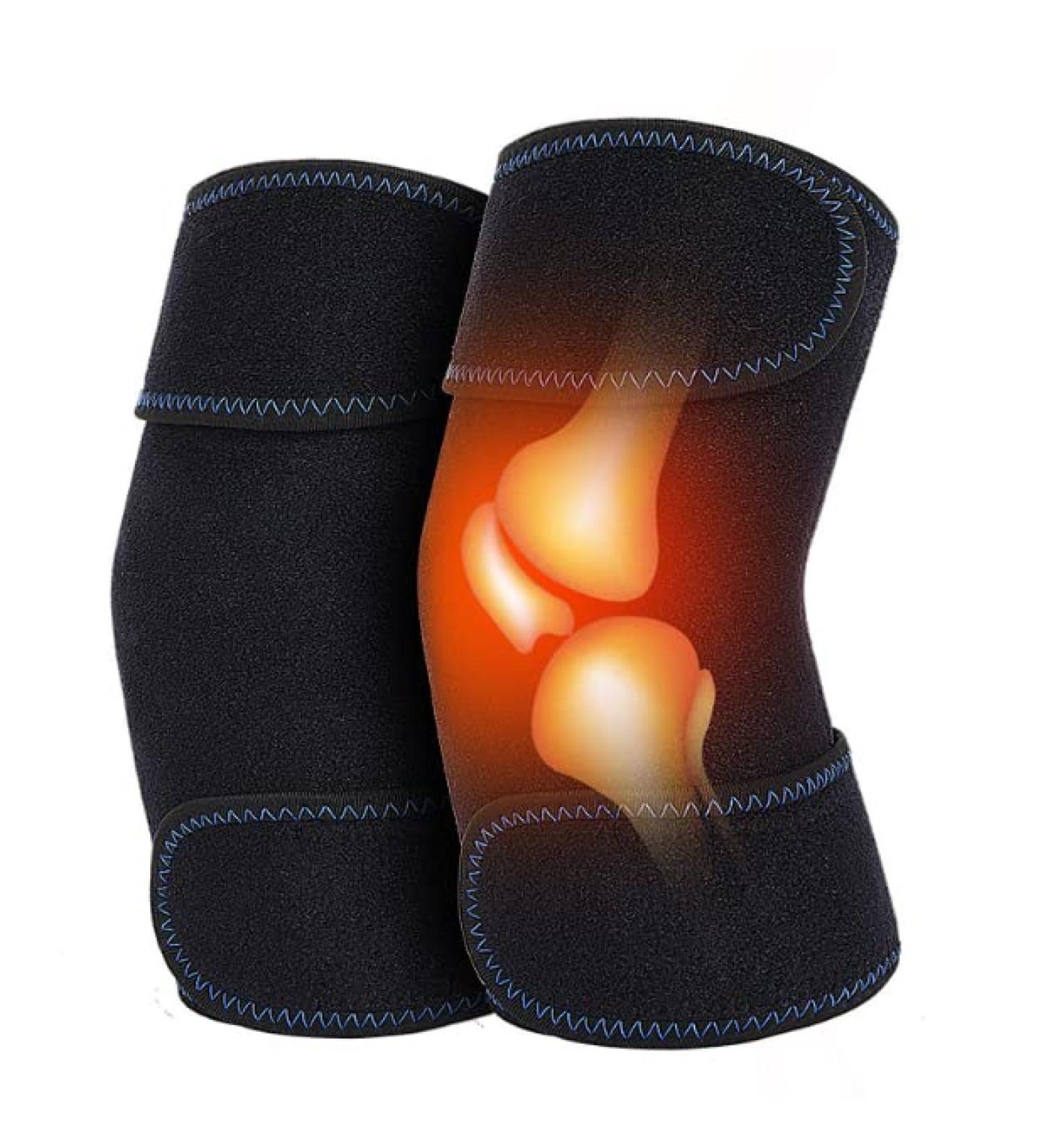 Men Women Heated Cashmere Knee Braces Supports Knee Heating Pad Leg Warmer Winter Warm Thermal Wool Cycling Ski Running Knee Brace Pad Thicken Knee Pads Sleeve Knee Warmers 1Pair
