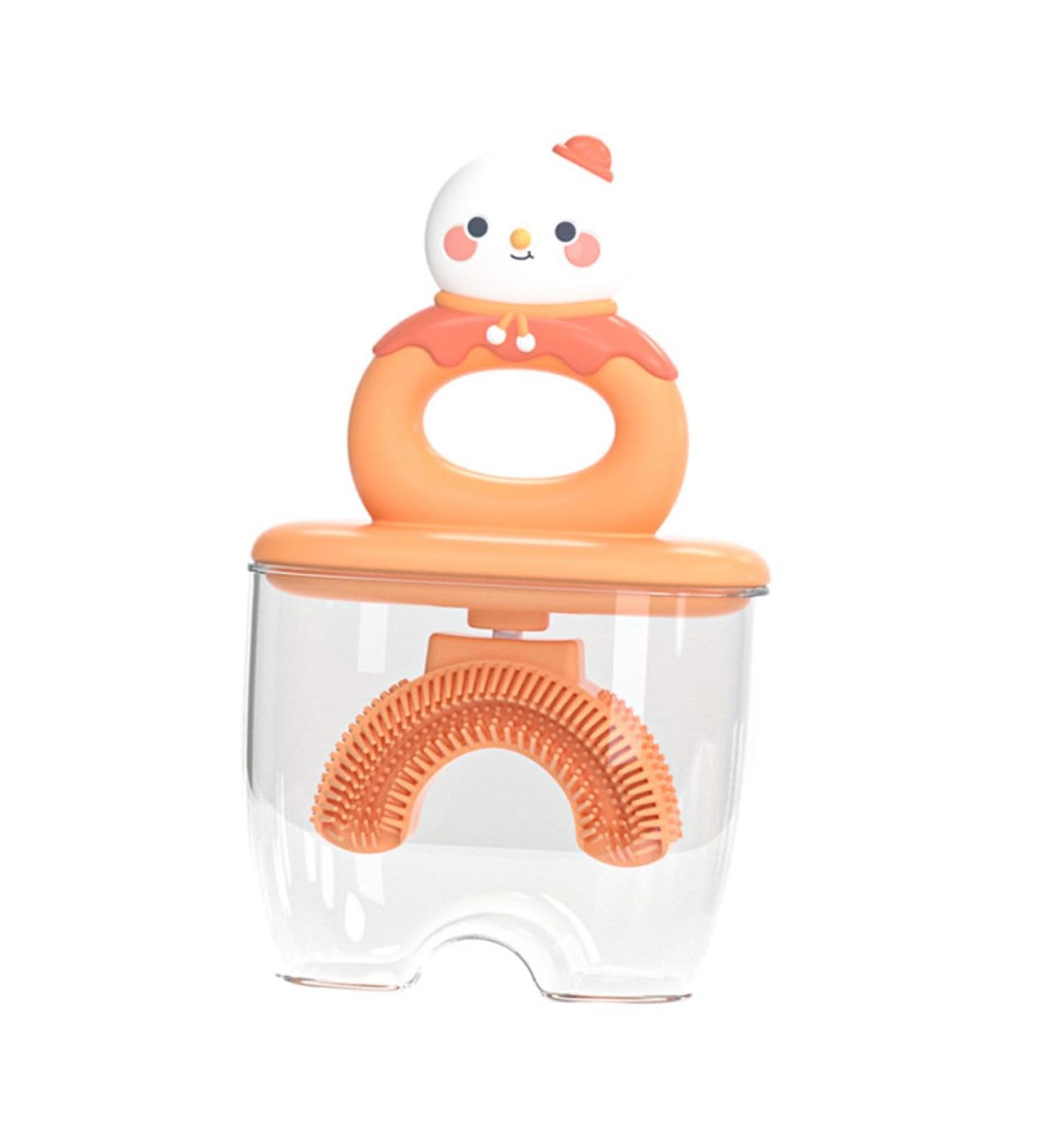 U-Shaped Silicone Toothbrush for Children | Healeeved | Dustproof & Safe | Smallkind 11x7cm Orange - Buy Online on GoSupps.com