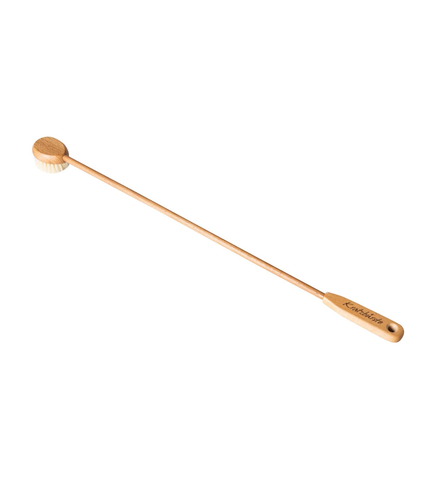 Wooden scratching brush with firm natural bristles back brush back scratcher made of beech wood