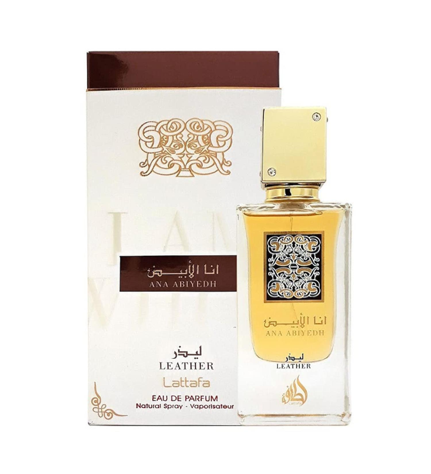 Lattafa Perfumes Ana Abiyedh Leather - EDP 60ML (2.0 OZ) Oriental with a Classic Combination of Oudh Roses & Vanilla. (Ana Abiyedh Leather) - Buy Online on GoSupps.com