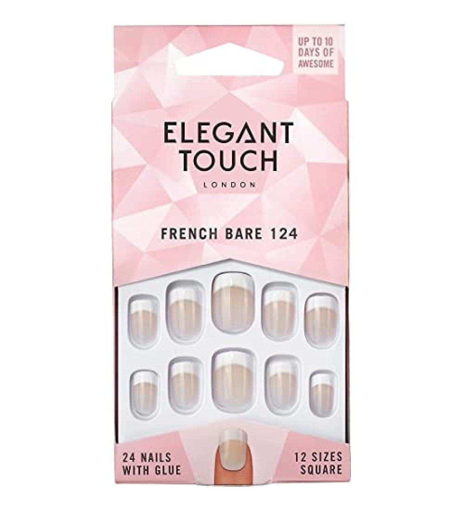 Elegant Touch French Bare 124 Short Square Shape Nails - 24 Count - Buy Online on GoSupps.com