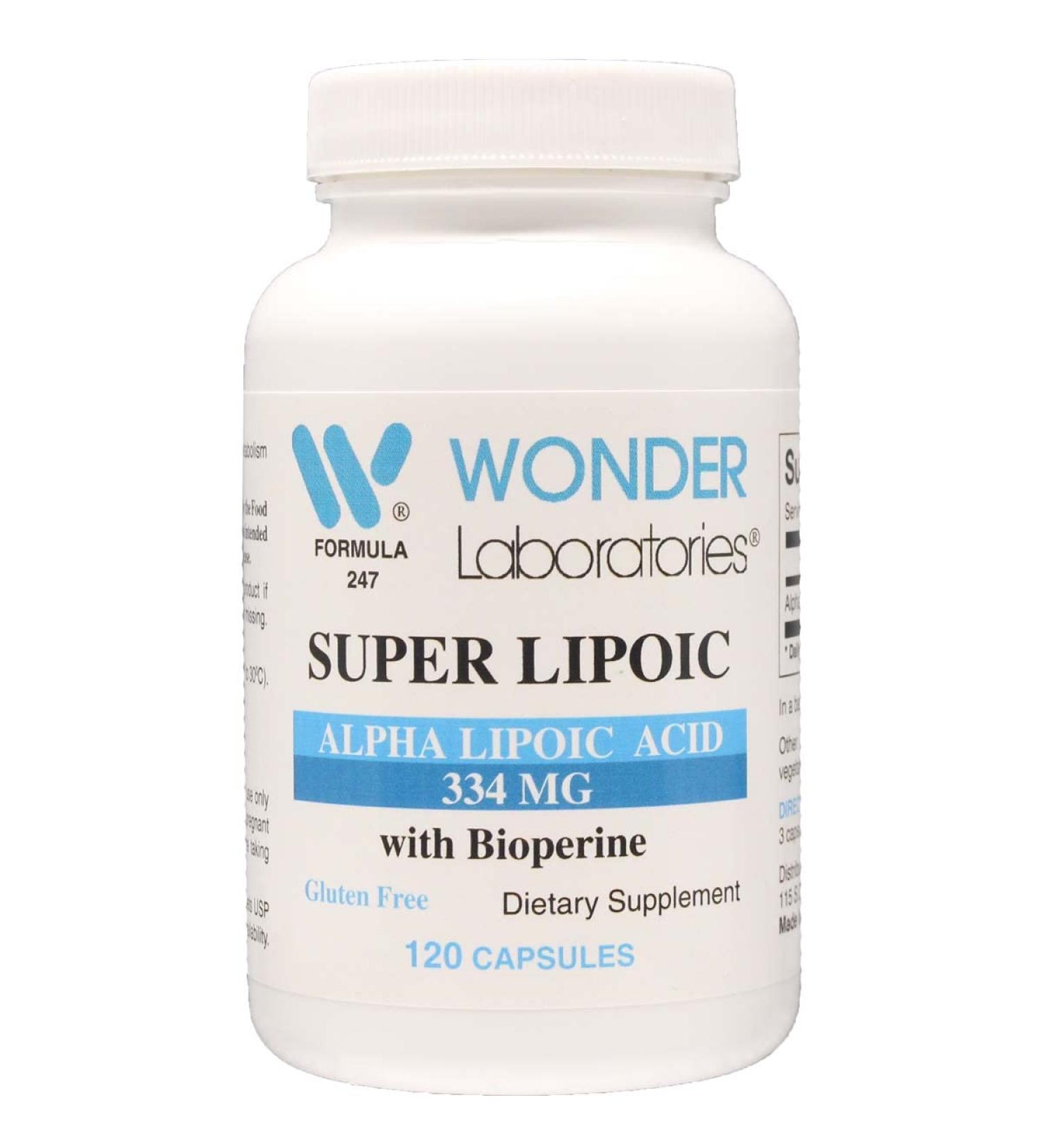 Wonder Labs Alpha Lipoic Acid w/bioperine Grape Seed Extract Supports Metabolic Functions and Antioxidant Functions 120 Capsules - Buy Online on GoSupps.com