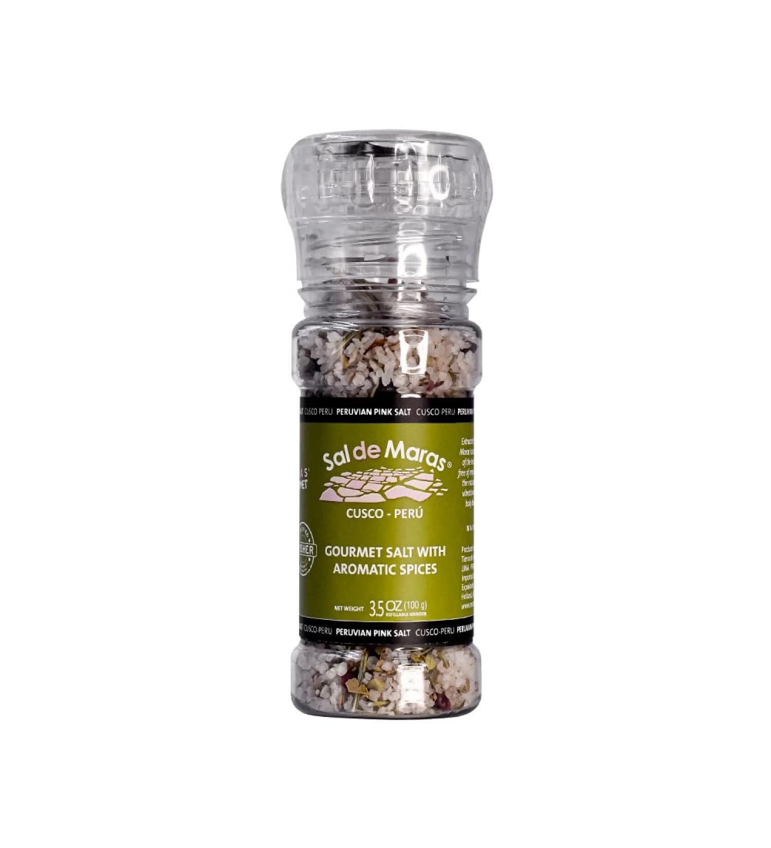 MARAS GOURMET | Sel de Maras | Sel rose du P rou aux pices aromatiques - Saveur unique et cueillette la main | Non raffin | 100g (Moulin rechargeable) - Buy Online on GoSupps.com