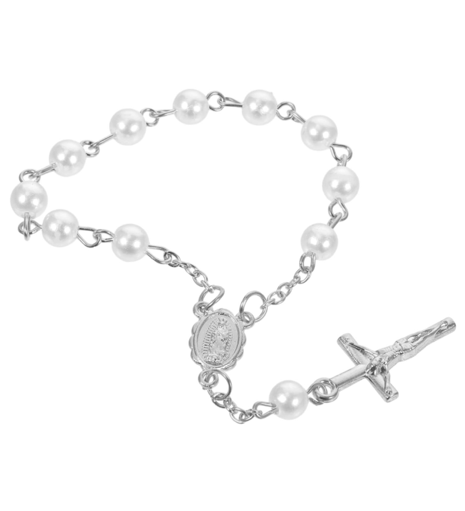 ABOOFAN 10pcs Gold Decor Wrist Bands Women Wrist Jewelry Beaded Bracelets Beaded Jewelry Bracelets for Women Cross Bracelets Cross Bracelet for Women Miss Charm Accessories Acrylic Silver 13X1.5cm - Buy Online on GoSupps.com