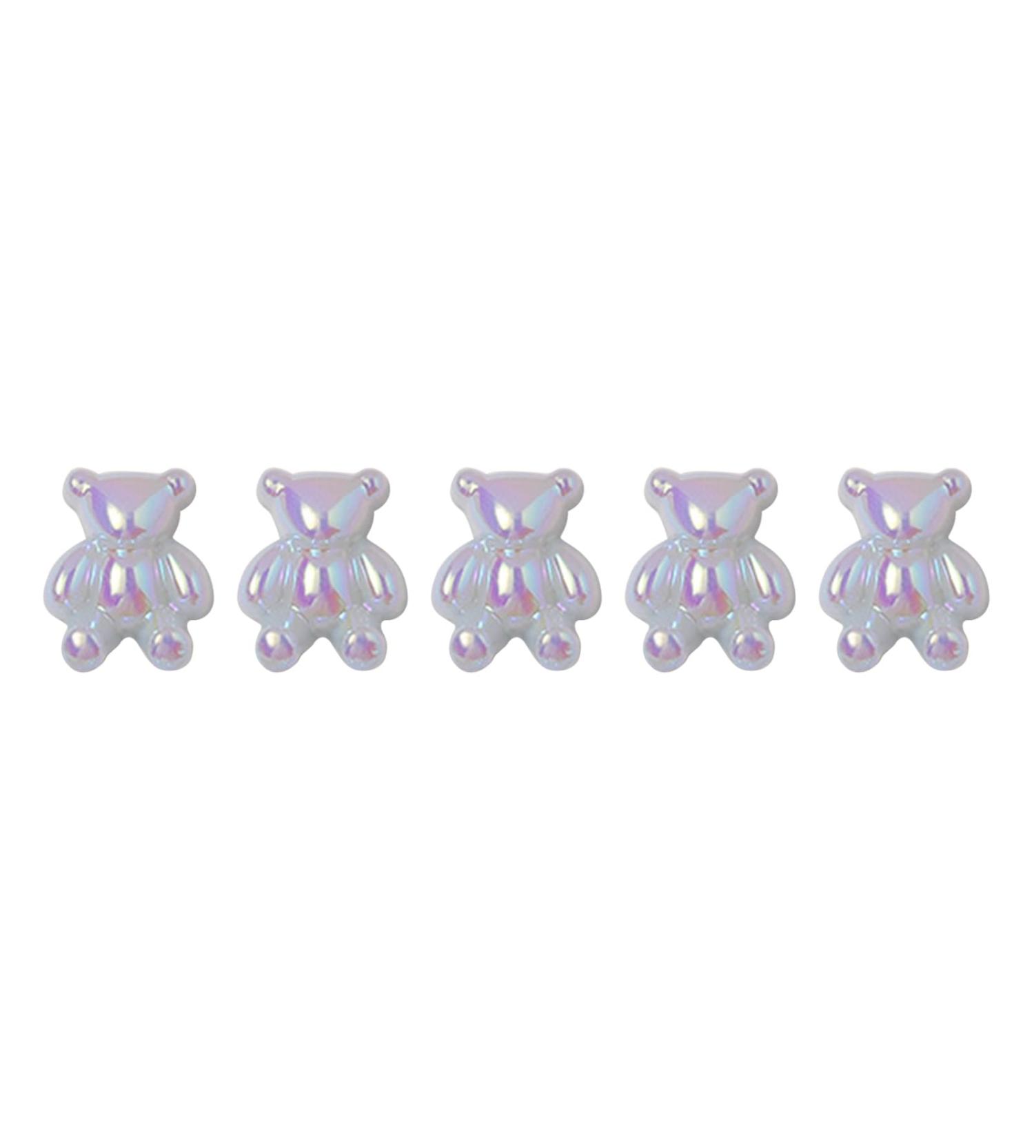 FEIlei 5PCS Cute Bear Nail Rhinestones Resin Bear Nail Gems Gummy Bear Nail Charms - Buy Online on GoSupps.com