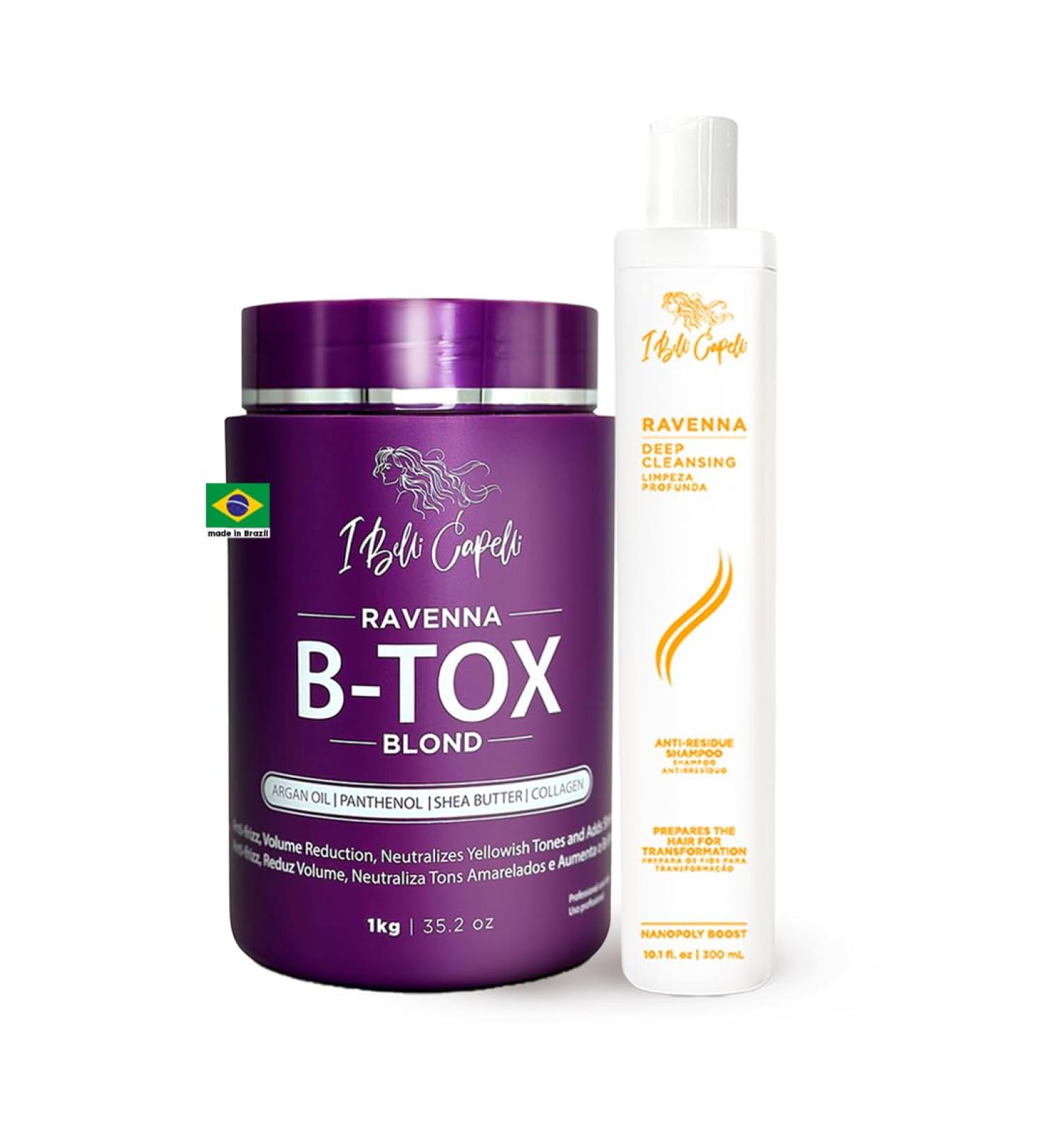 I Belli Capelli Ravenna Kit de traitement capillaire blond Keratin - capillaire 1 kg / 35 02 oz + Shampooing anti-r sidus 300 ml / 10 1 fl.oz - Ensemble de capillaire et shampooing clarifian - Buy Online on GoSupps.com