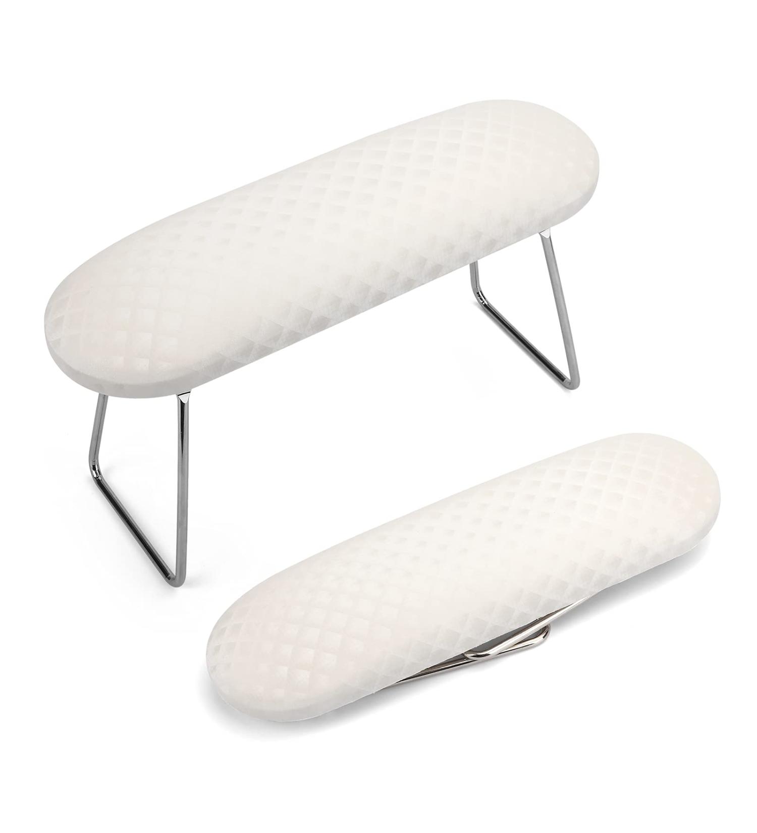 Nail Pillow Hand Rest - Microfiber Leather Armrest Cushion for Manicure Nail Art - White - Buy Online on GoSupps.com
