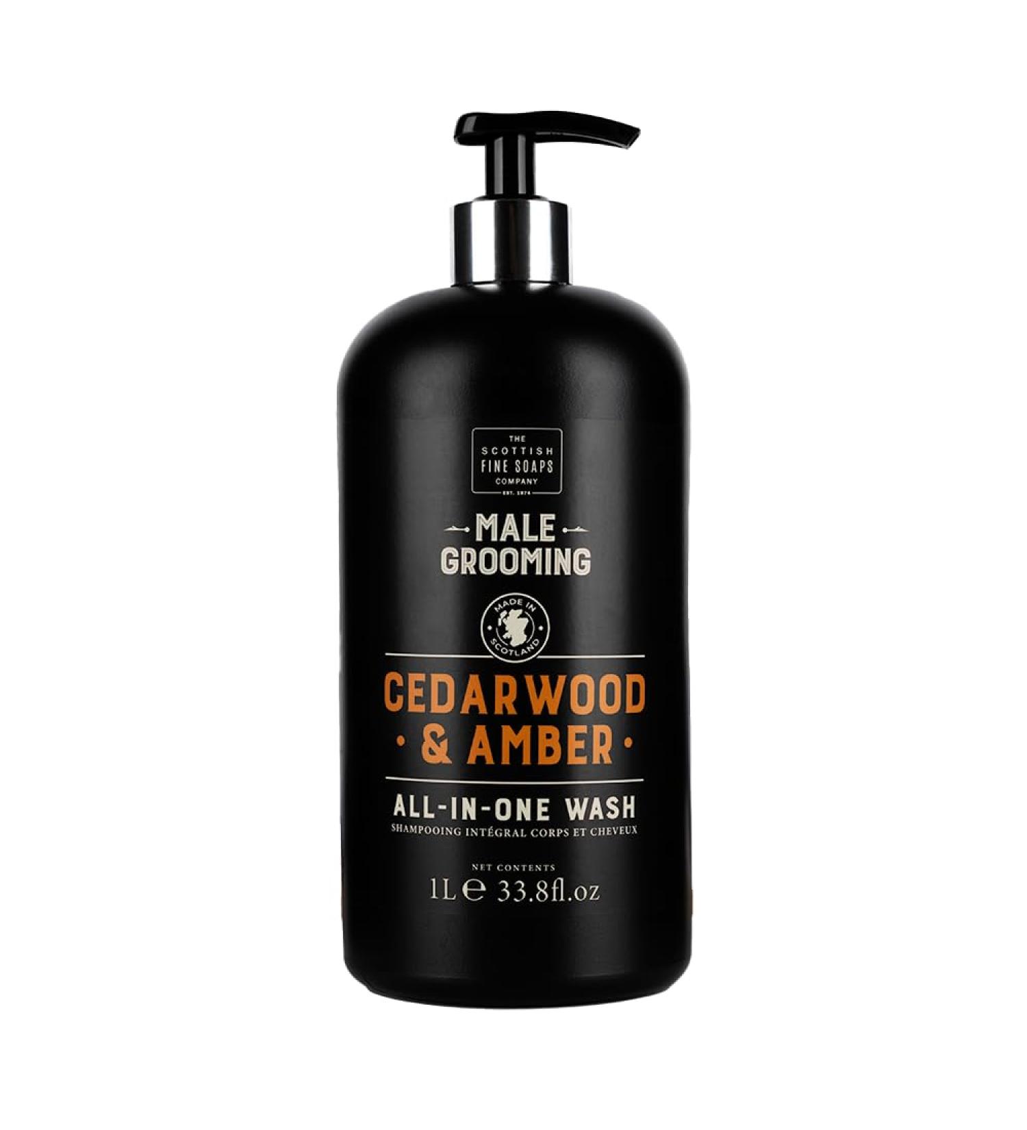 Cedarwood & Amber All in One Wash - 1 Litre by Scottish Fine Soaps