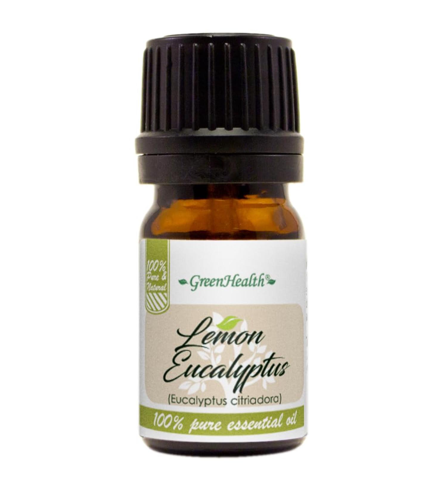 Lemon Eucalyptus 1/6 fl oz (5 ml) Glass Bottle 100% Pure Essential Oil GreenHealth - Buy Online on GoSupps.com