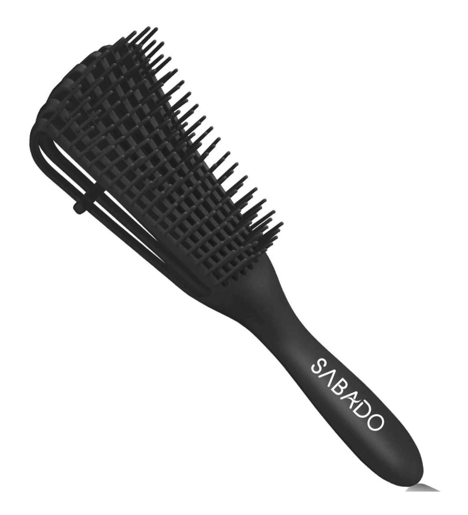 Detangling Brush for Afro American Hair | Textured 3a-4c Kinky Coils | Wet/Dry, Thick, Long, Curly Hair Detangler - Black - Buy Online on GoSupps.com