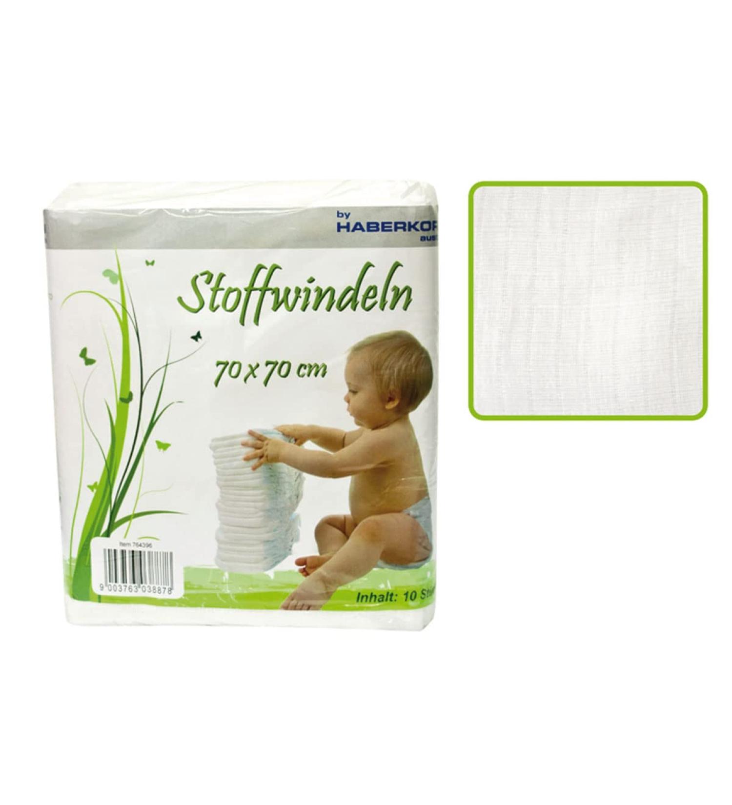 Pack of 10 Muslin Cotton Cloth Diapers - Soft Absorbent & Eco-Friendly - 70x70 cm - Buy Online on GoSupps.com
