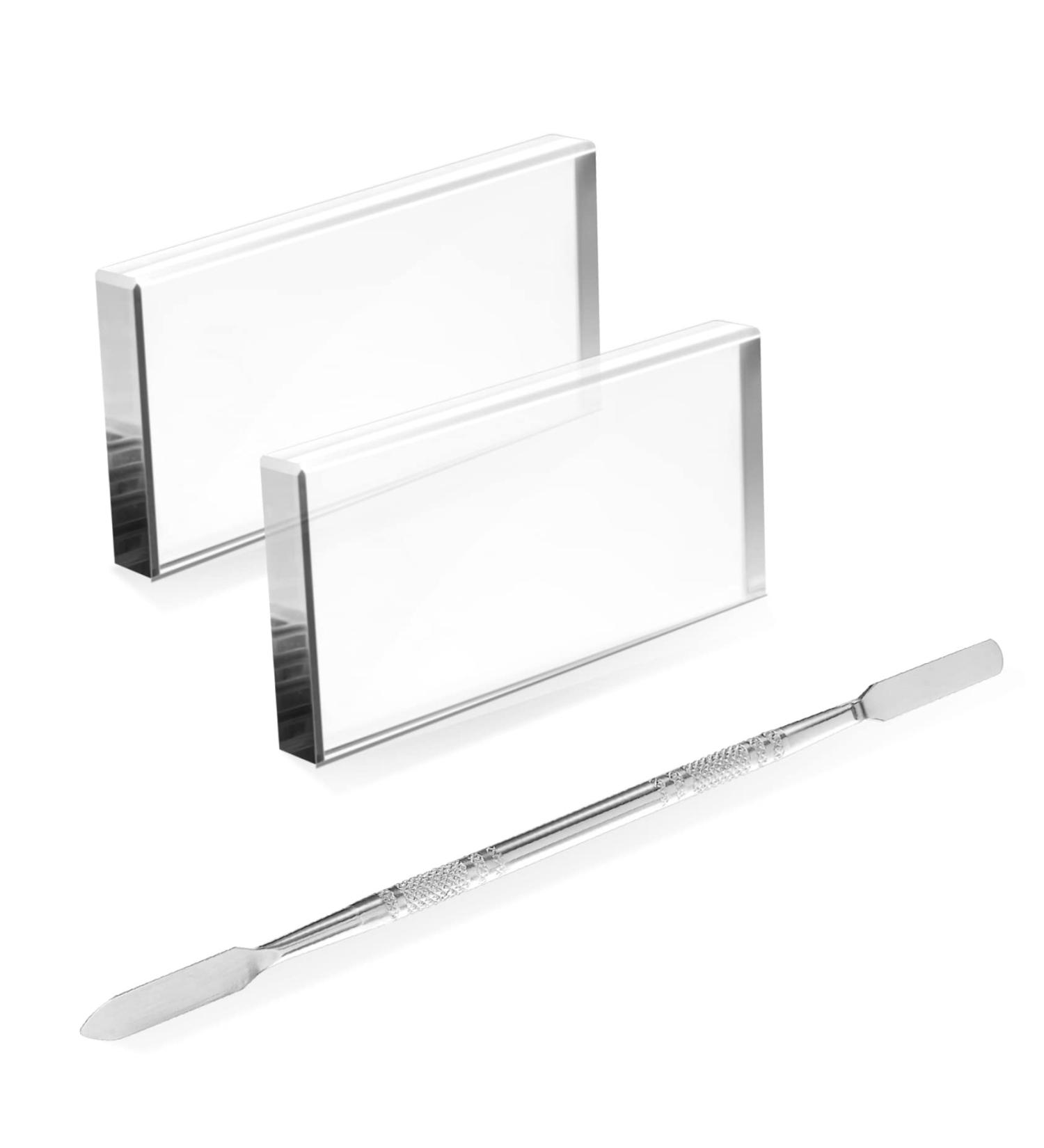 SAFIGLE 3 Pi ces Palette Verre pour Nail Art de Plaques Pousse Cuticules Acier Inoxydable Outils de M lange Toning pour Vernis Ongles - Buy Online on GoSupps.com