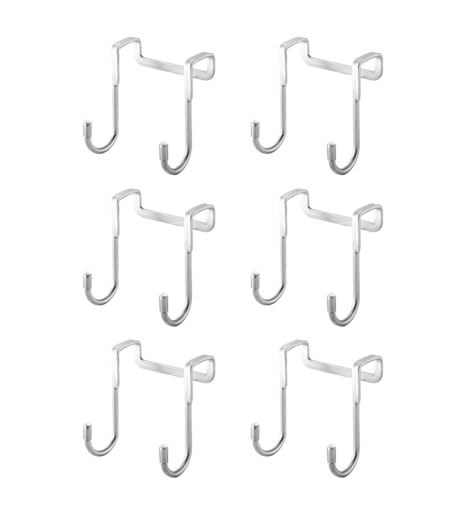 Healeved 6pcs Stainless Steel Hangers Over Door Coat Hooks Hat Hanging Hooks Perforated Door Clothing - Buy Online on GoSupps.com