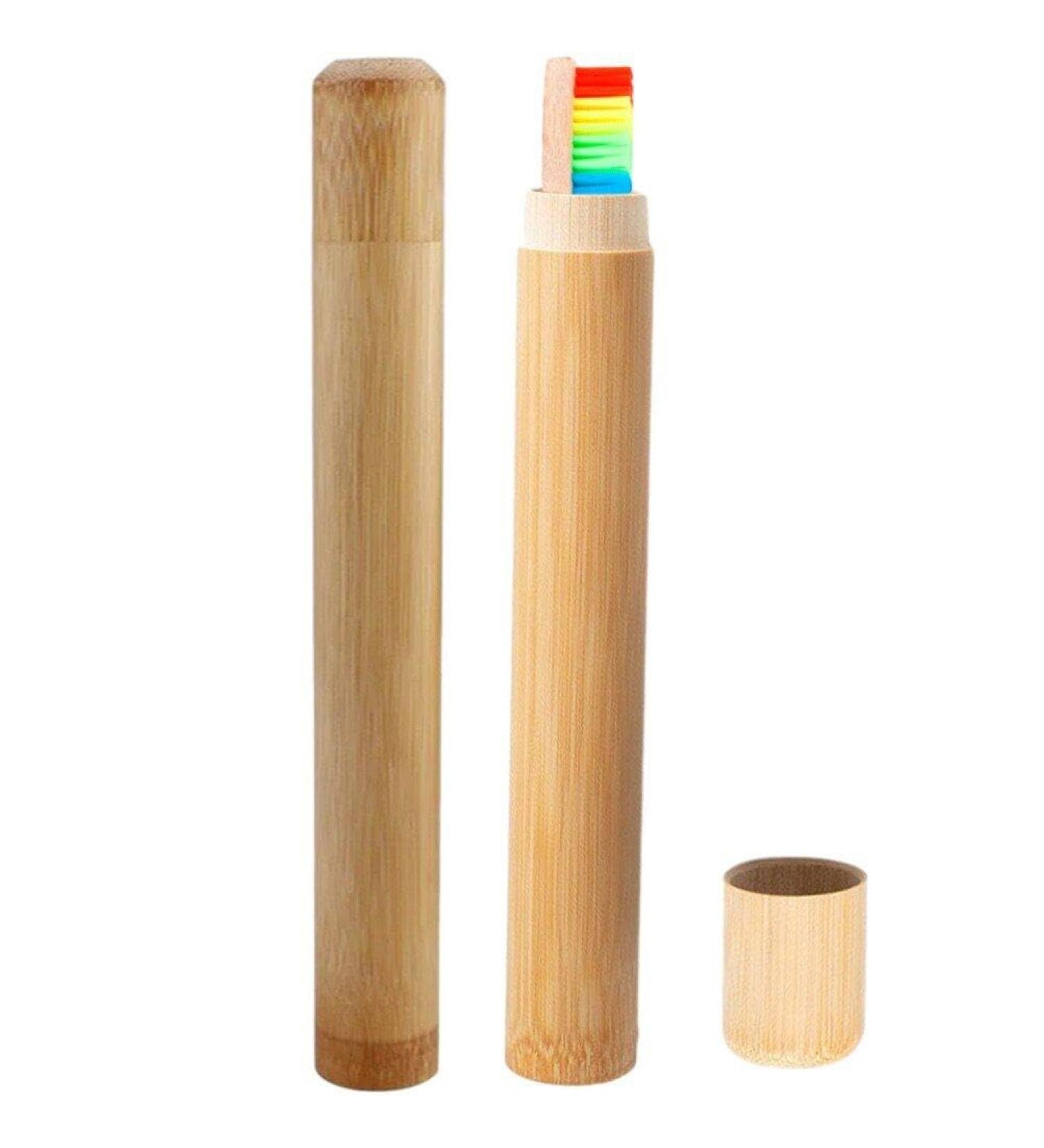 Eco-Friendly Bamboo Toothbrush & Travel Case Set - Reusable BPA-Free Portable & Washable - Buy Online on GoSupps.com