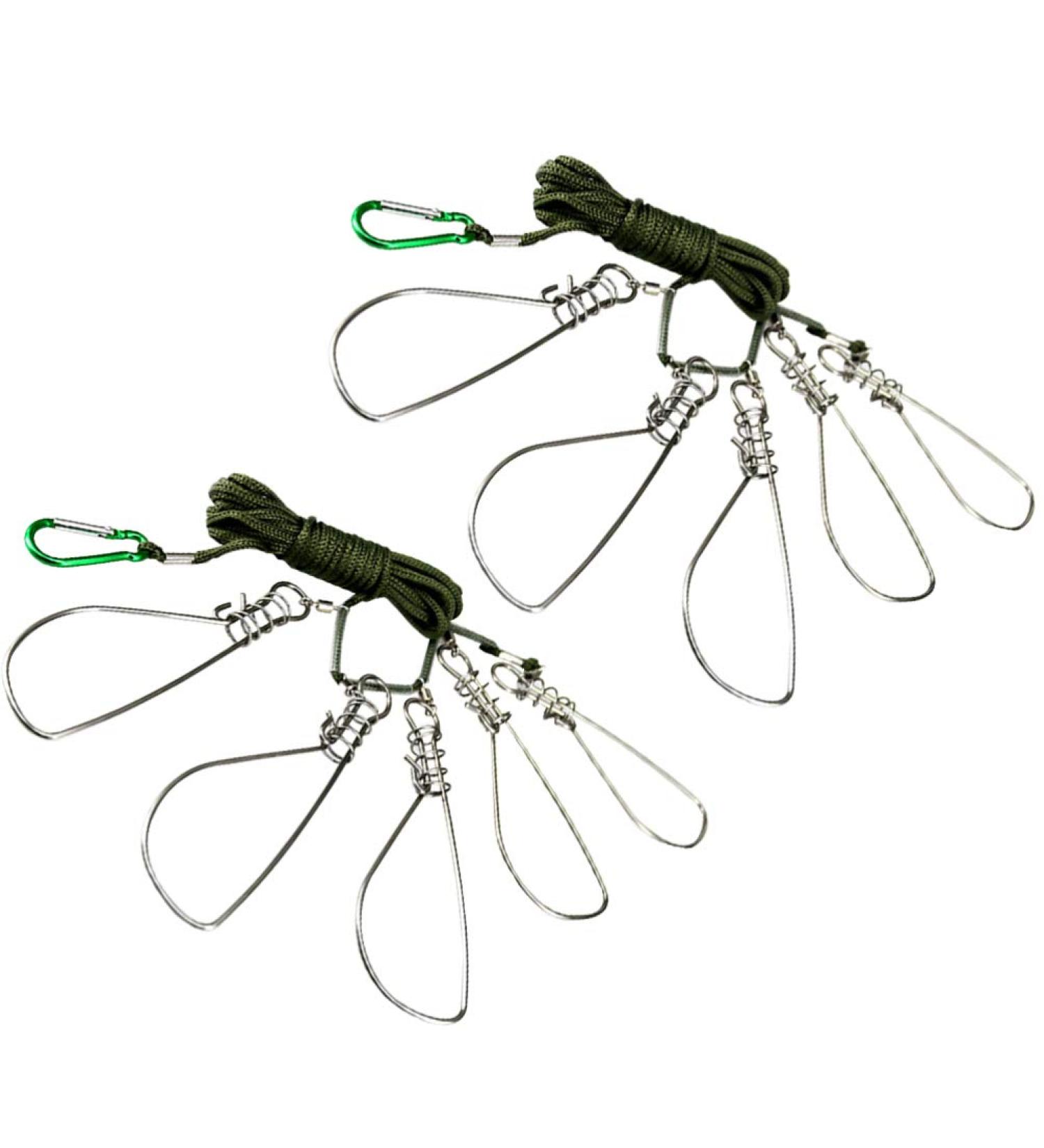 BESPORTBLE 2 Pack Stainless Steel Fishing Stringer Clip with Float and Metal Snaps - Ideal for Kayak, Hiking, and Outdoor Fishing - Buy Online on GoSupps.com