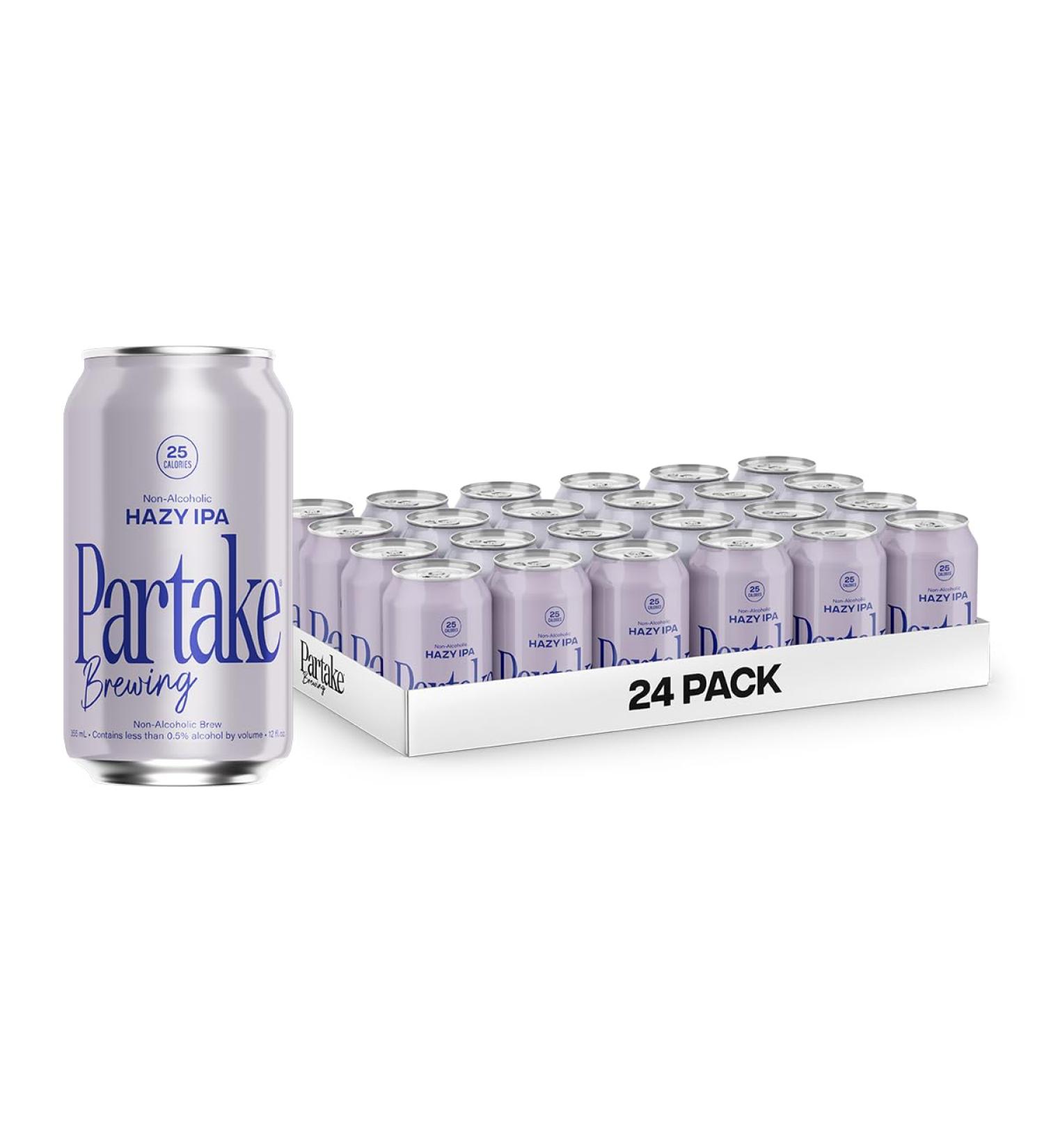 Partake Brewing Craft Non-Alcoholic Beer Hazy 24 Pack x 12 Fl Oz Cans - Low-Calorie Low-Carb No Sugar Award-Winning Taste All-Natural Ingredients - Great Tasting Beer Without the Empty Calories - Buy Online on GoSupps.com