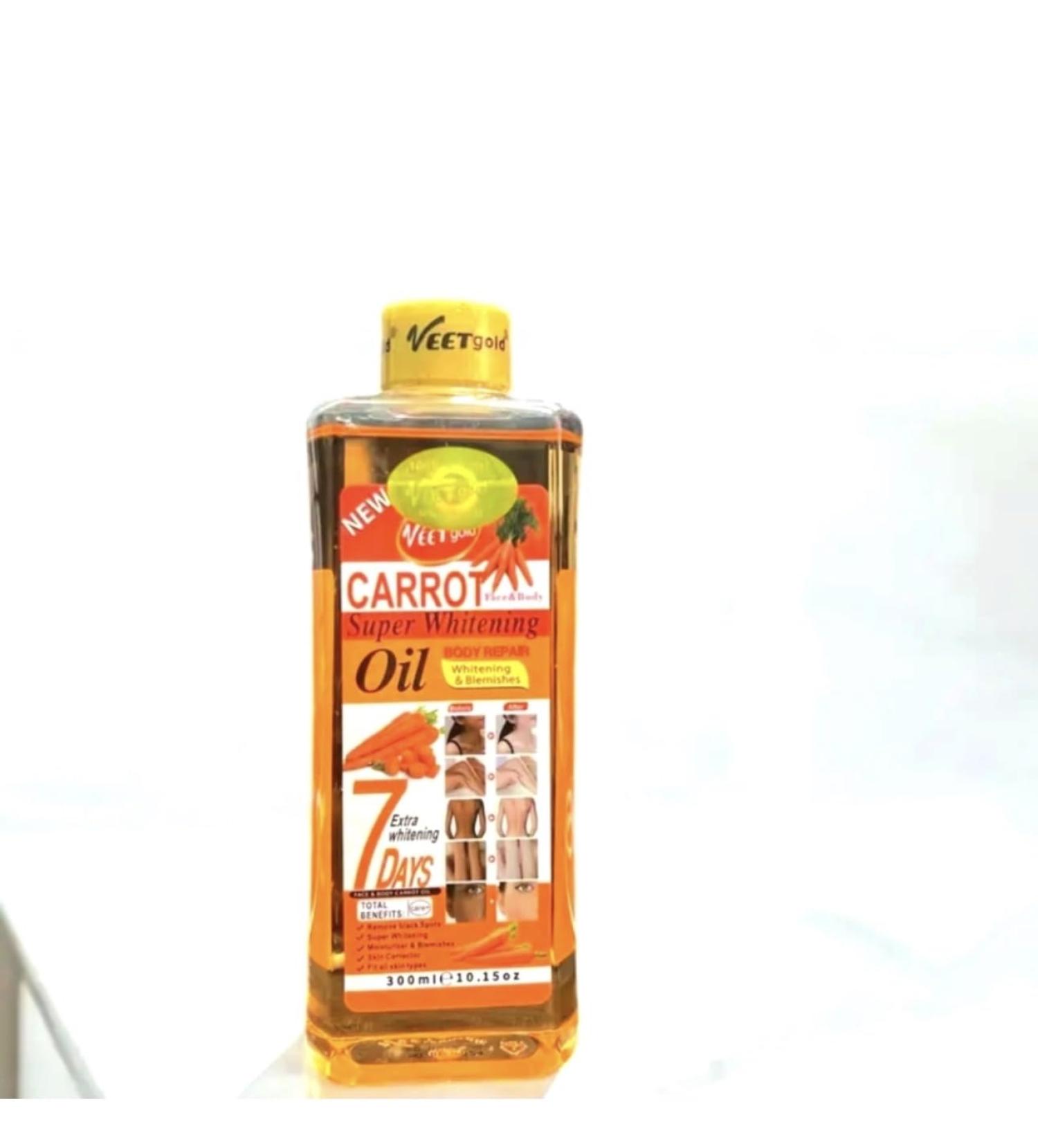 Carrot Super Whitening Oil Body Repair Treatment 300ml 7 Days Results