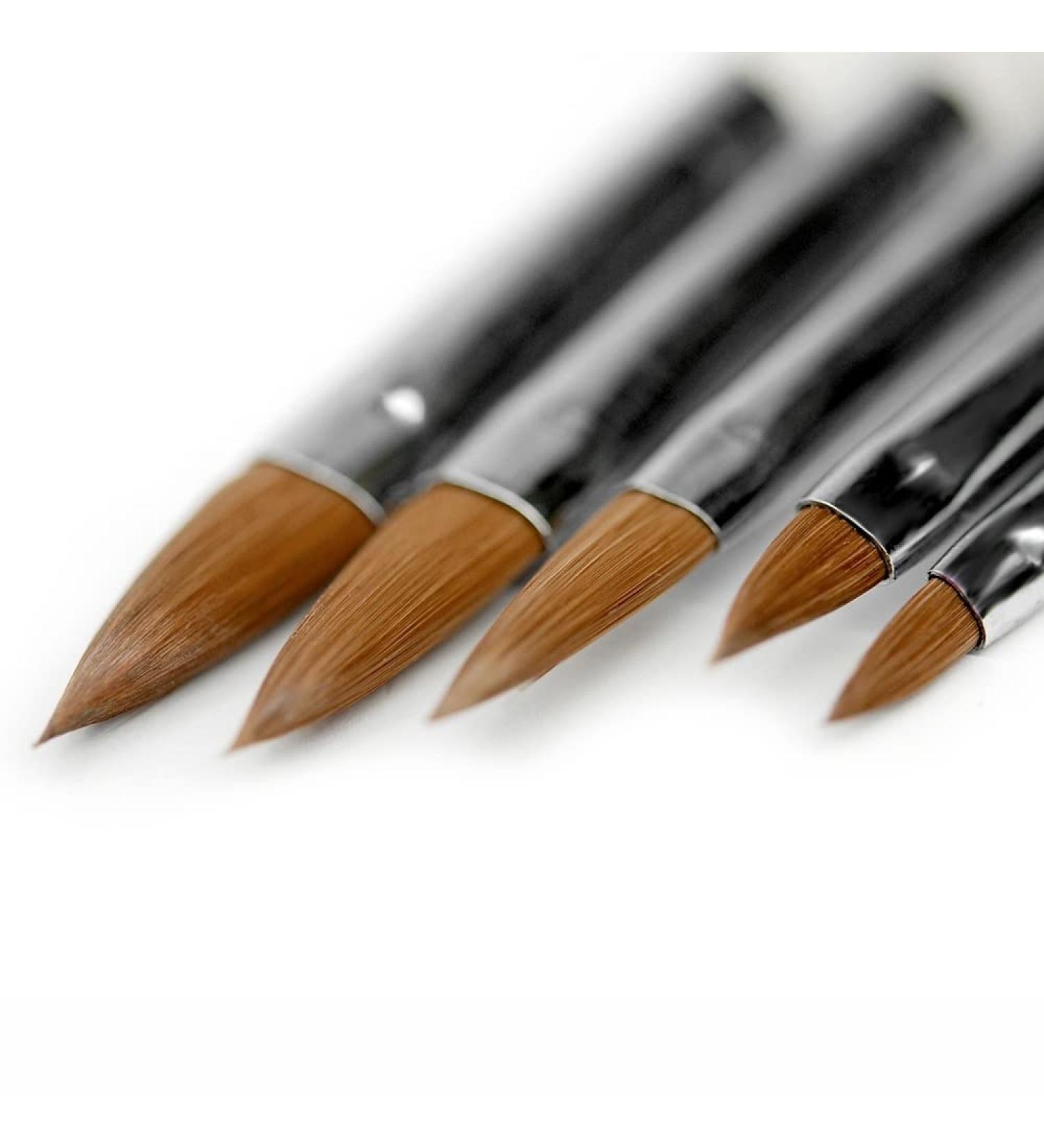 KADS 100% Kolinsky Sable Acrylic Brush Set (5pcs) - Sizes 2 4 6 8 10 for Nail Art - Premium Quality Black Kolinsky Brushes for Acrylic Nails - Buy Online on GoSupps.com