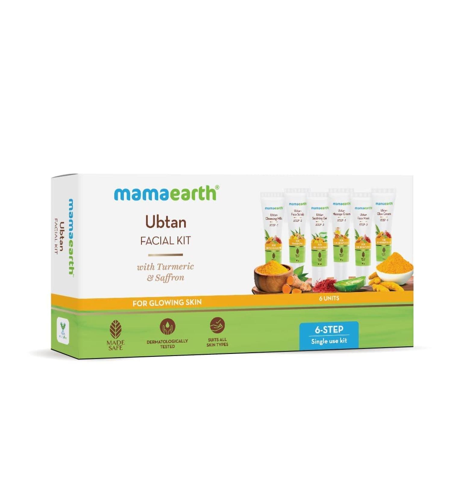 Ubtan Facial Kit with Turmeric & Saffron - Radiant Glowing Skin | 60g - International Shipping Available - Buy Online on GoSupps.com