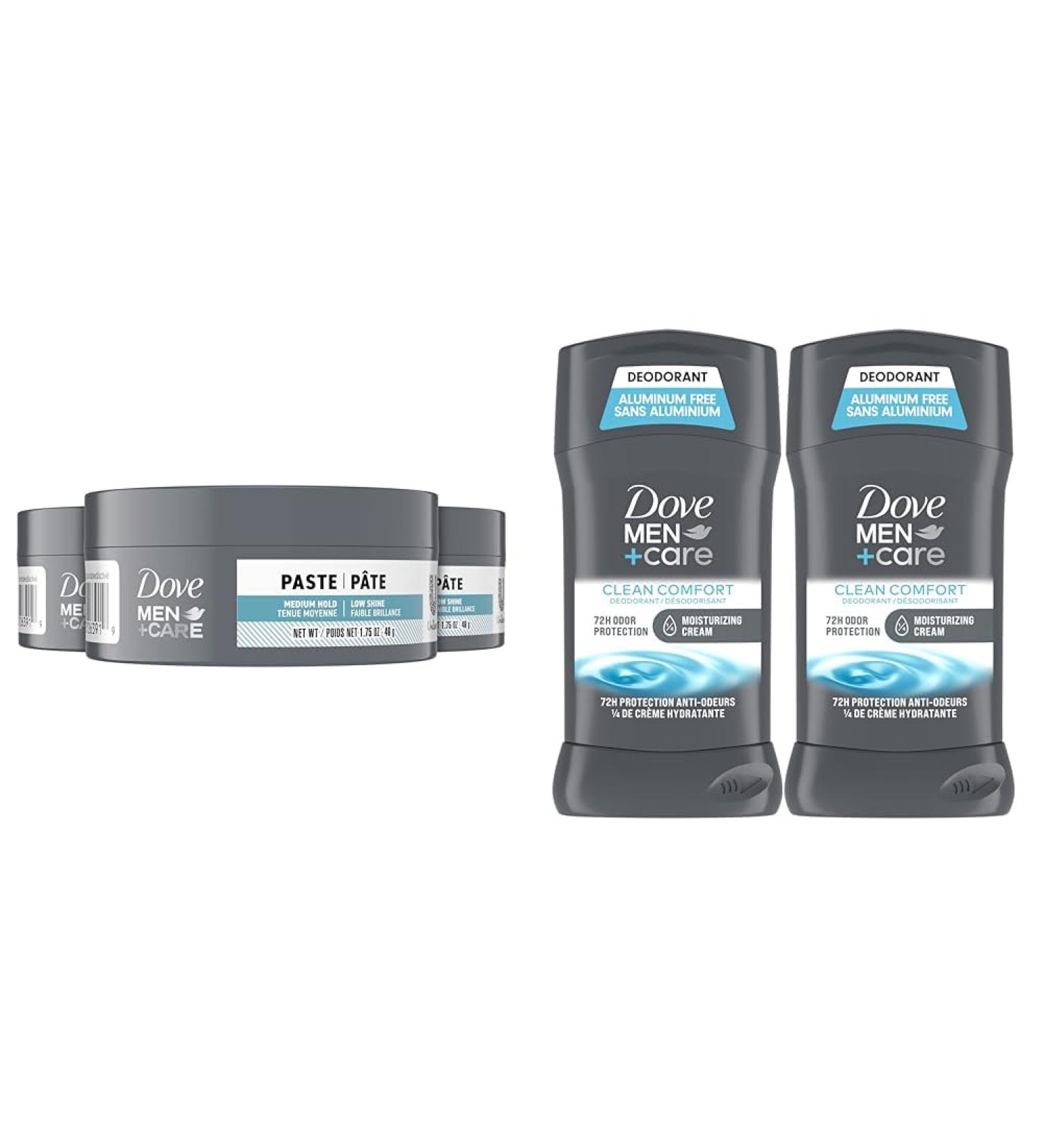 DOVE MEN + CARE Styling Aid Hair Product for a Medium Hold Sculpting Hair Paste & Deodorant Stick Moisturizing Deodorant For 72-Hour Protection Clean Hair Styling Agent+ Deodorant Stick - Buy Online on GoSupps.com