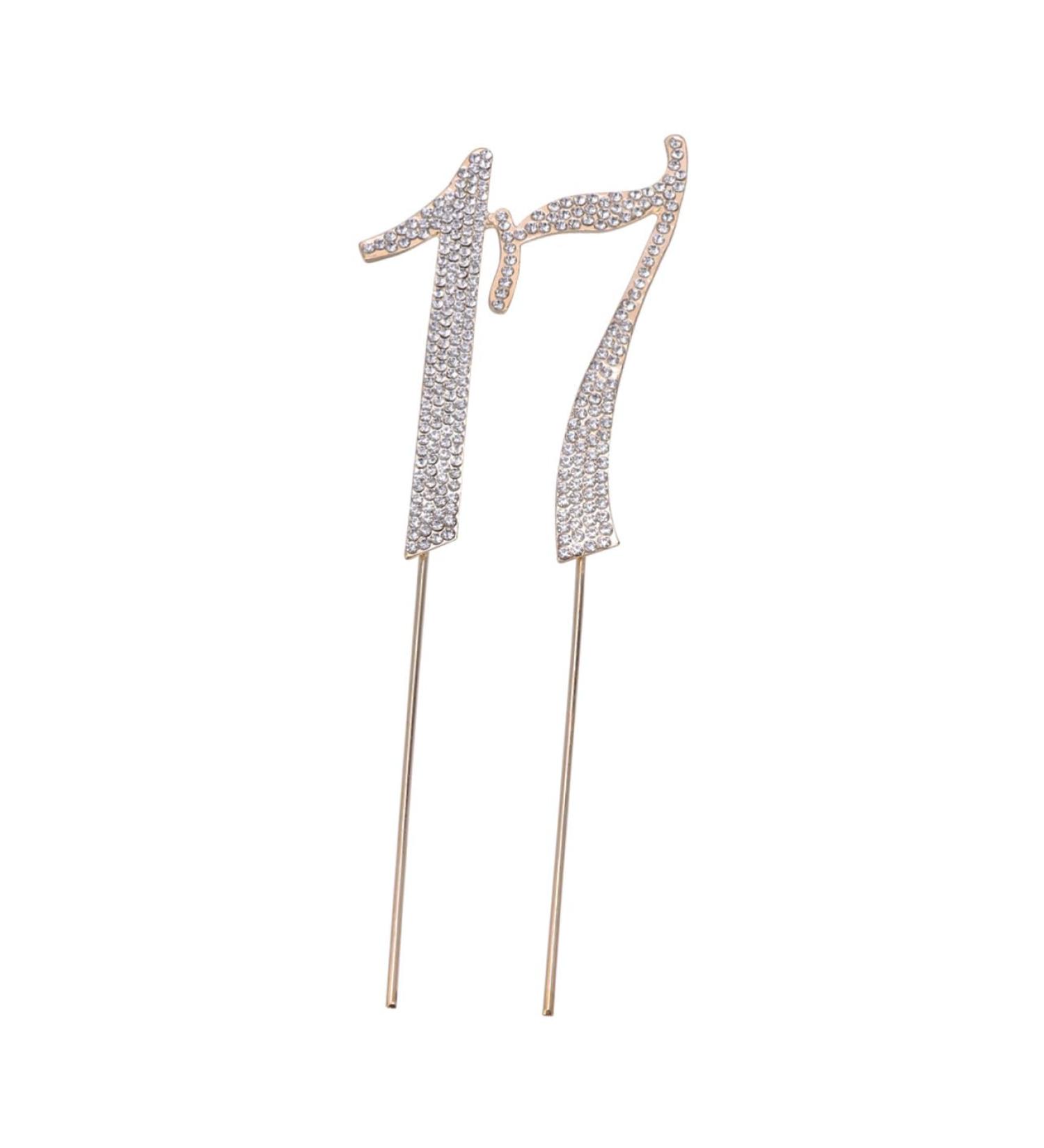 CAXUSD Birthday Cake Decor Party Supplies Birthday Party Decor Cake Decorations 10th Cake Toppers 17th Alloy Sliver Cake Pick Mens Dress Hats Rhinestones Number Cake Topper Wedding - Buy Online on GoSupps.com