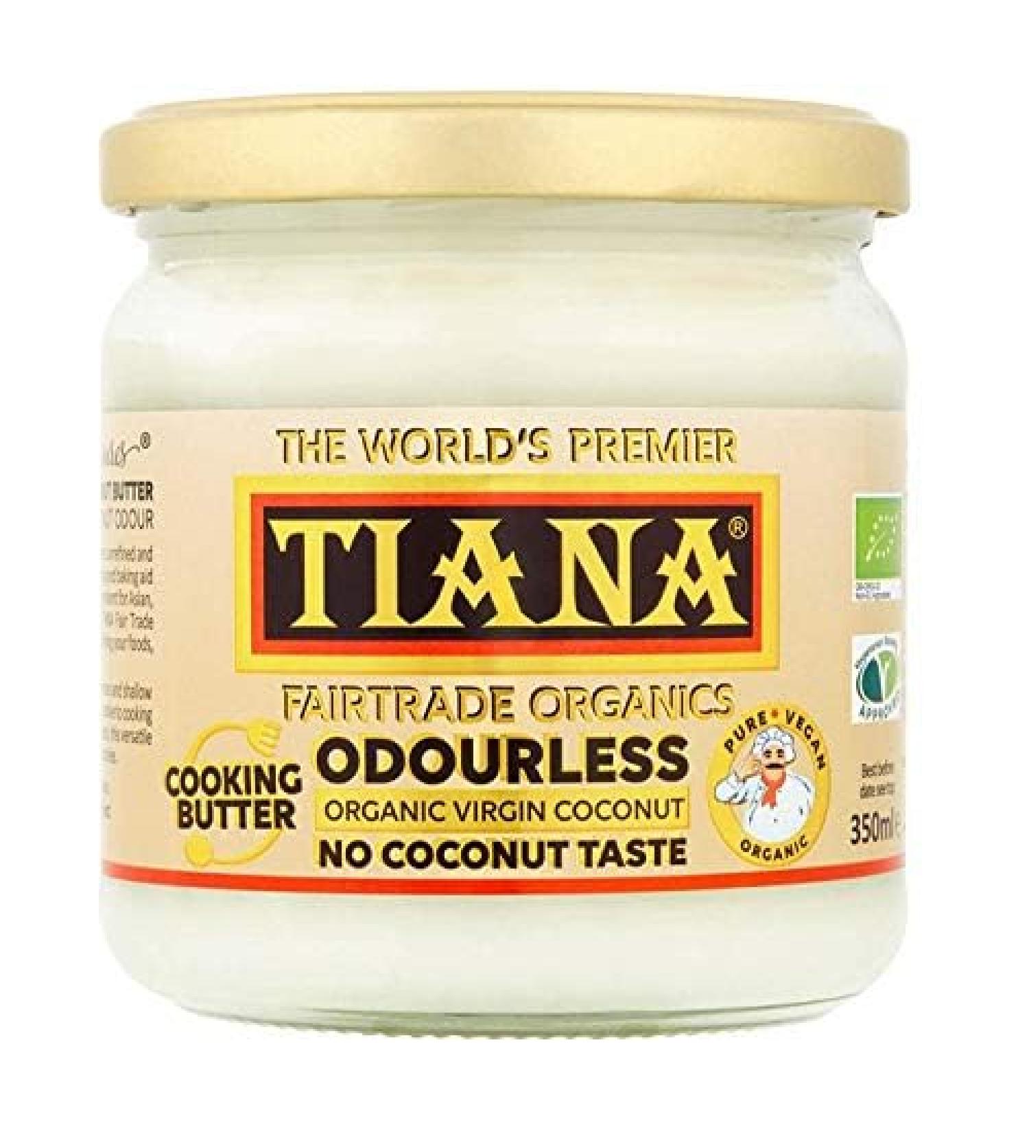 TIANA Fairtrade Organic Virgin Coconut Oil Odourless Cooking Butter 350ml (Pack of 4) 350ml Pack of 4 - Buy Online on GoSupps.com