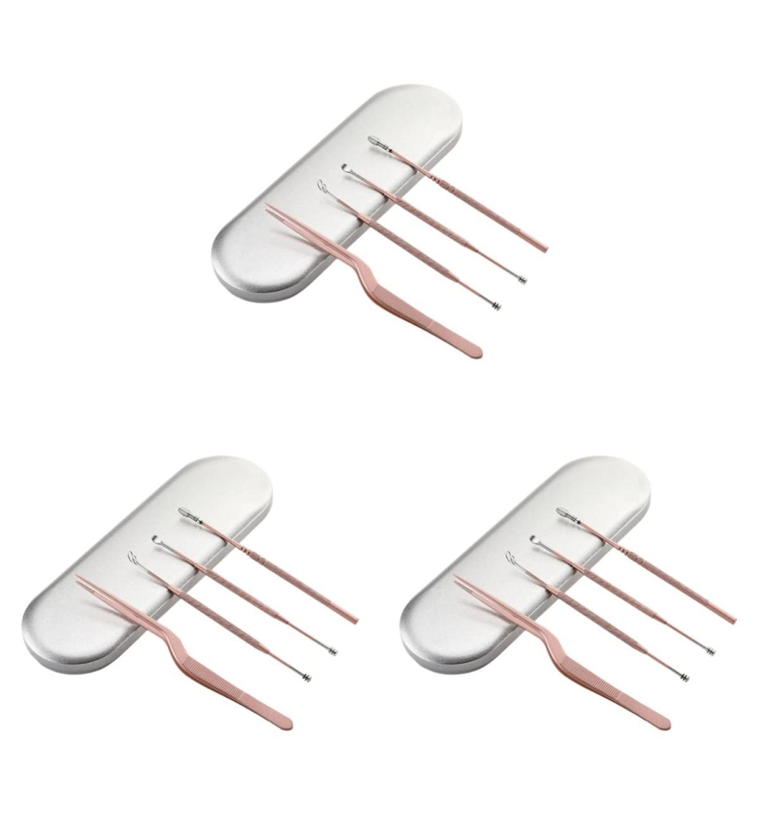 3pcs Earpick Remover Set for Gentle Ear and Nose Cleaning | Earwax Removal Tool Kit for Adults | Multifunctional Ear Care Curette Set - Buy Online on GoSupps.com
