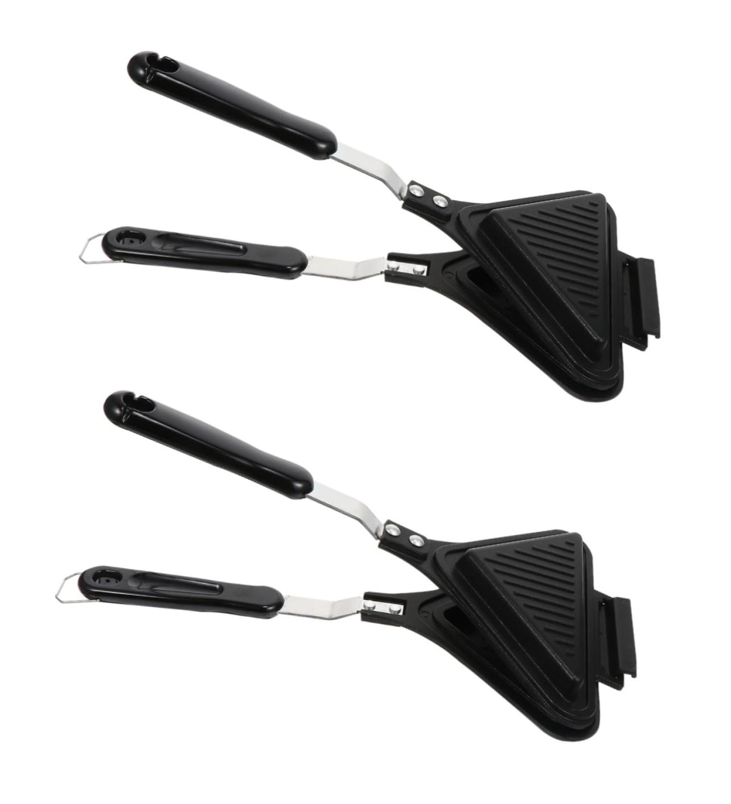 HOMSFOU 2 Pcs Sandwich Pan Sandwich Toaster Press Pan Sandwich Press Pan Sandwich Maker Pan Sandwich Grill Pan Sandwich Mould Frying Pan Egg Plate Aluminum Alloy Clamshell Waffles 35X18X4CMx2pcs Blackx2pcs - Buy Online on GoSupps.com