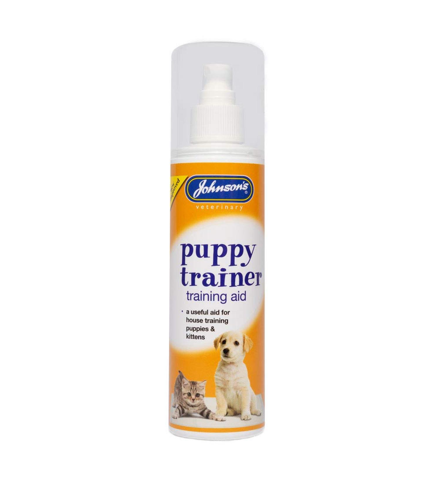 Johnsons Puppy & Kitten House Training Pump Spray 150ml WHITE