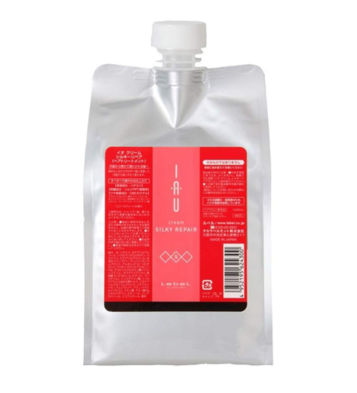 Lebel IAU Cream Silky Repair Hair Treatment - 1000ml - Refill (Green Tea Set)