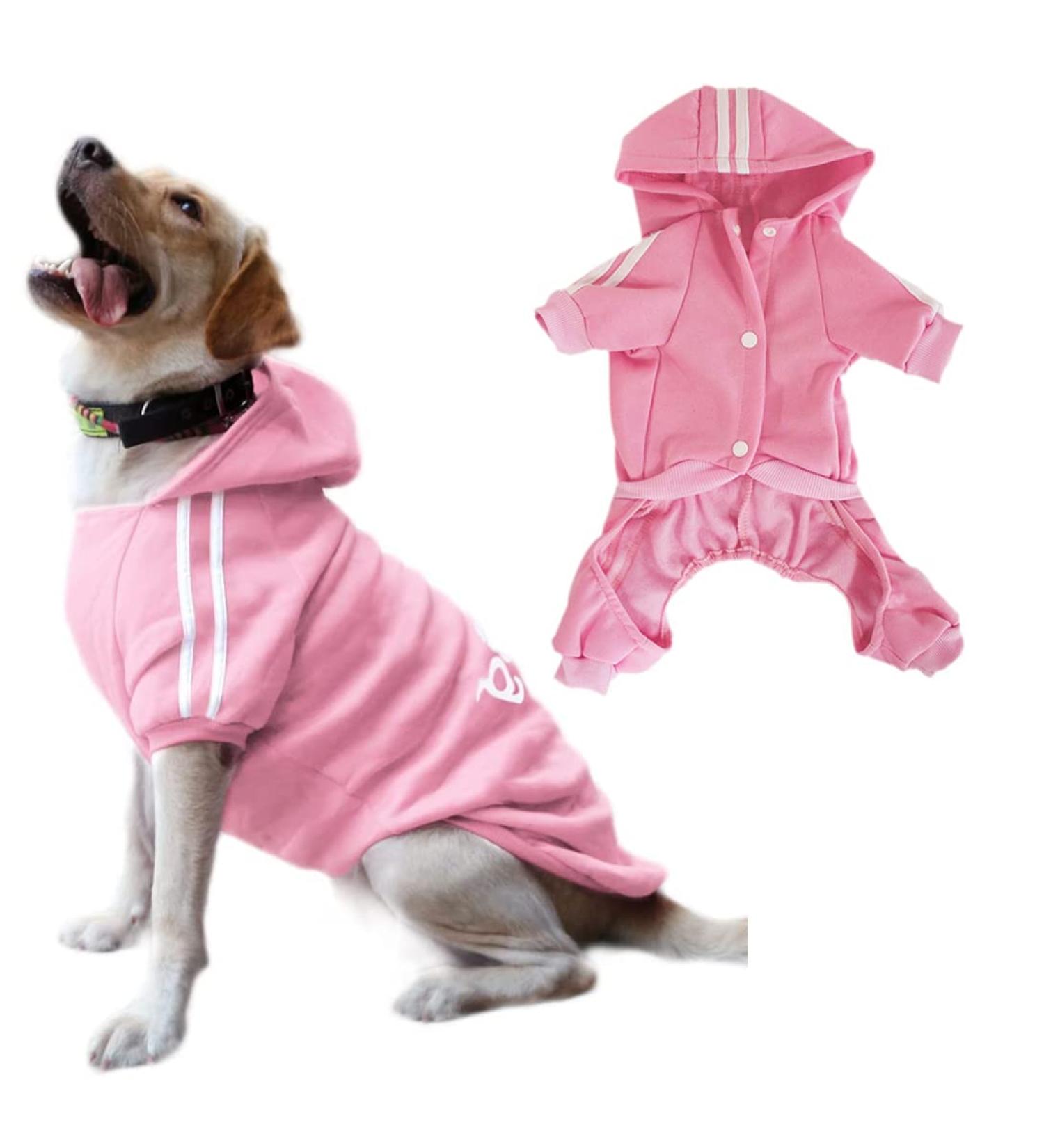 Shop Dogs Hoodies 4 Legs Overall - Walray Warm Cotton Sweatshirt & Training Suit for Small Medium & Large Dogs - XL Pink - Buy Online on GoSupps.com