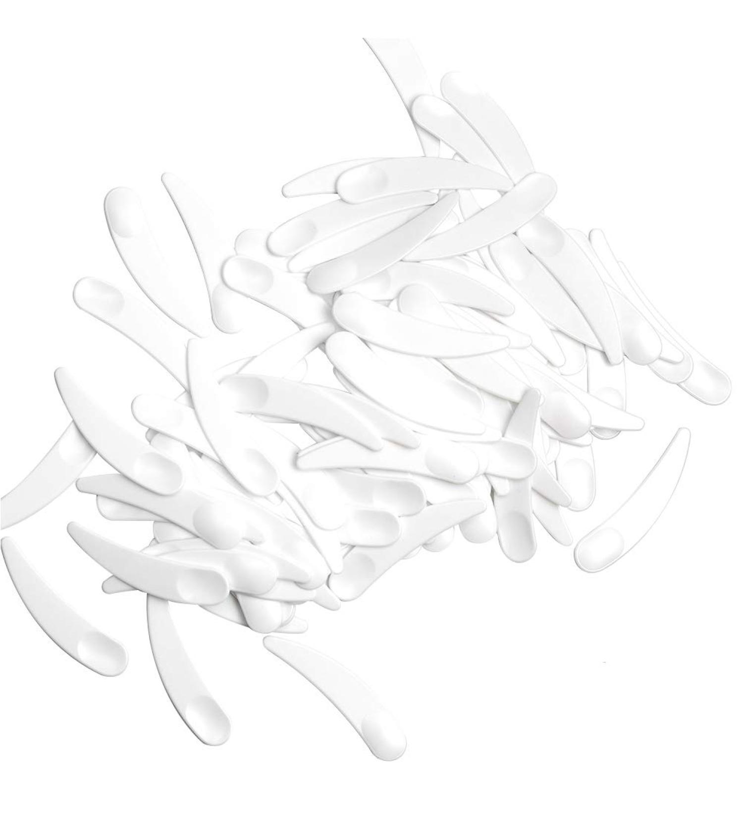 ZEJIA 100 PCS Mini Makeup Mask Spatula - White Plastic Cosmetic Spoon for Mixing and Sampling - Buy Online on GoSupps.com