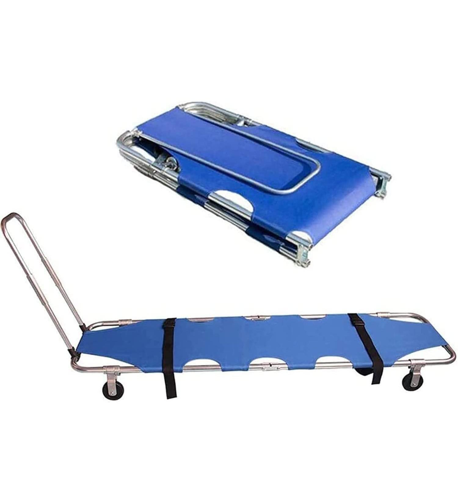 Folding Emergency Rescue Stretcher Aluminum Alloy Stretcher with Tie Bar Lightweight 4 Wheels Flat Rescue Stretcher for Mobile Injured Mountain Rescue - Buy Online on GoSupps.com