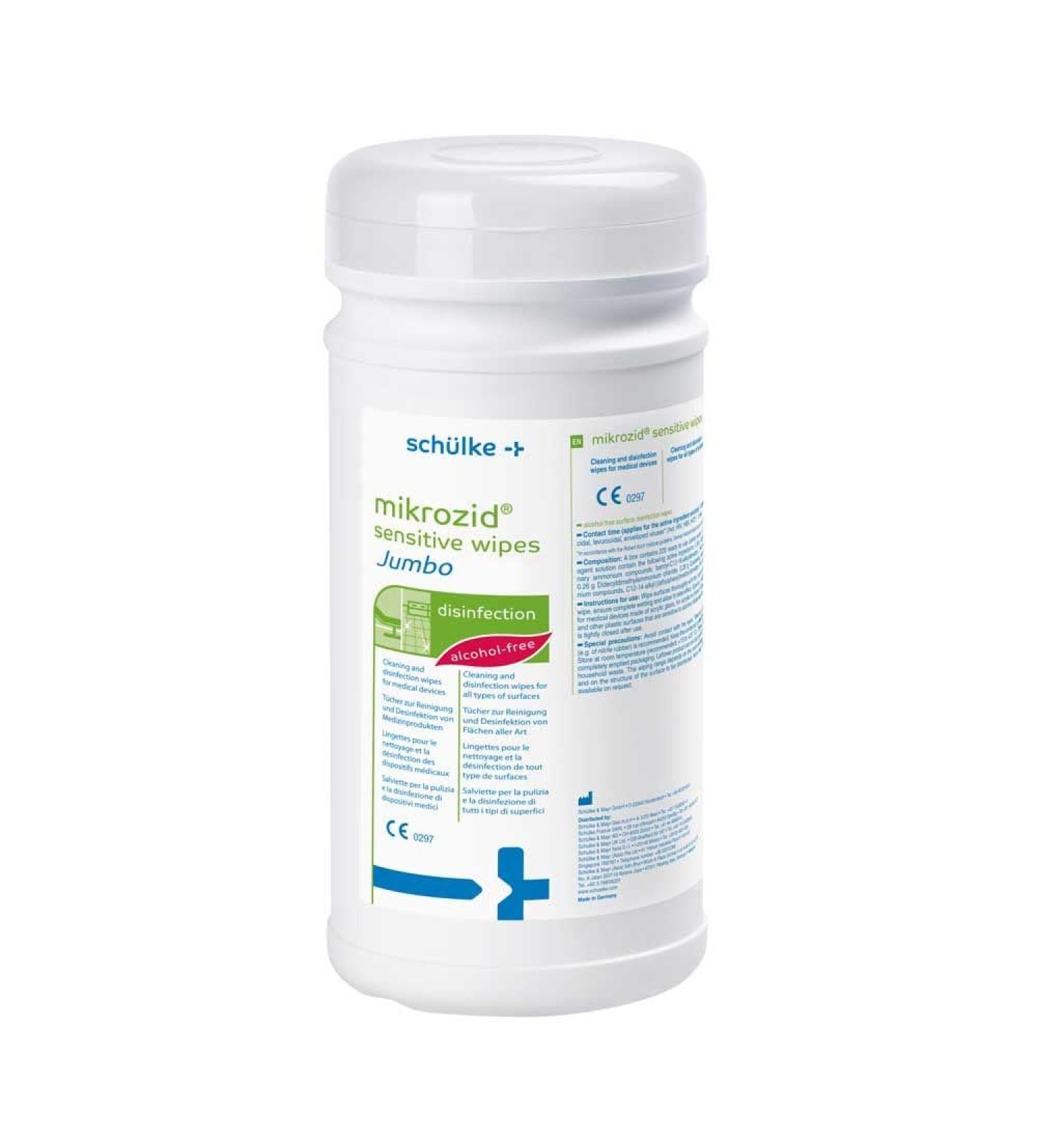 Sch lke microcid Sensitive Wipes Jumbo - 200 Alcohol-Free Disinfection Towels for Medical Devices & Surfaces - Ideal for Sensitive Products - Buy Online on GoSupps.com
