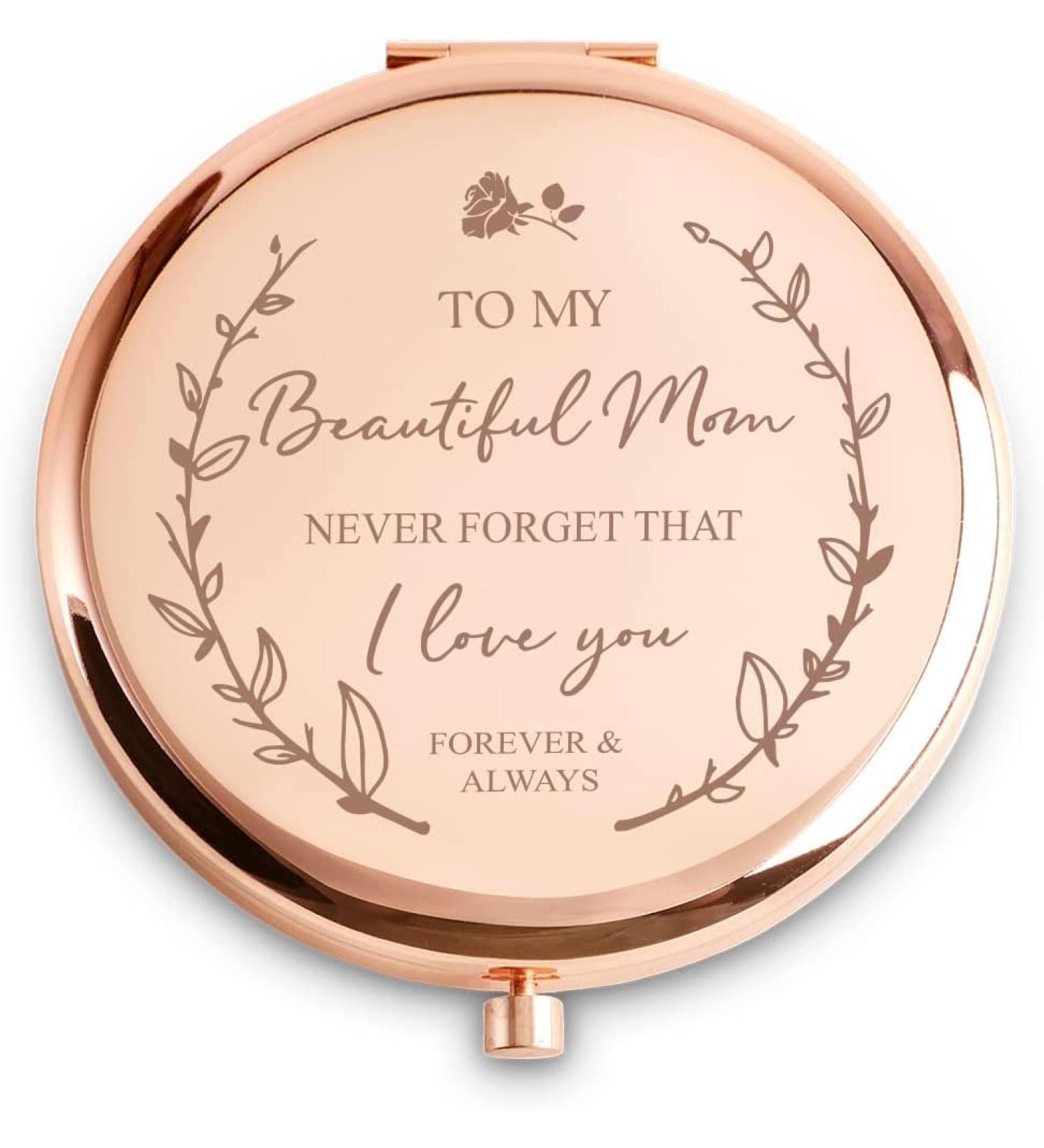 Personalized Mother's Day & Birthday Gift | Unique Compact Mirror with Sentimental Quote | Inspirational Mom Present from Daughter/Son - Buy Online on GoSupps.com