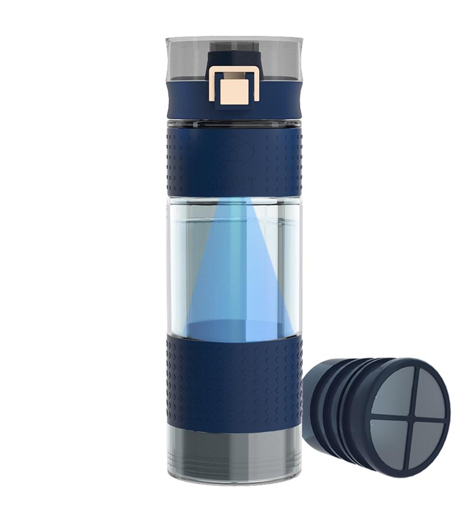 Gosoit UV Outdoor Water Filter Bottle | Camping Survival Water Cleaner for Hiking & Travel - Blue - Buy Online on GoSupps.com