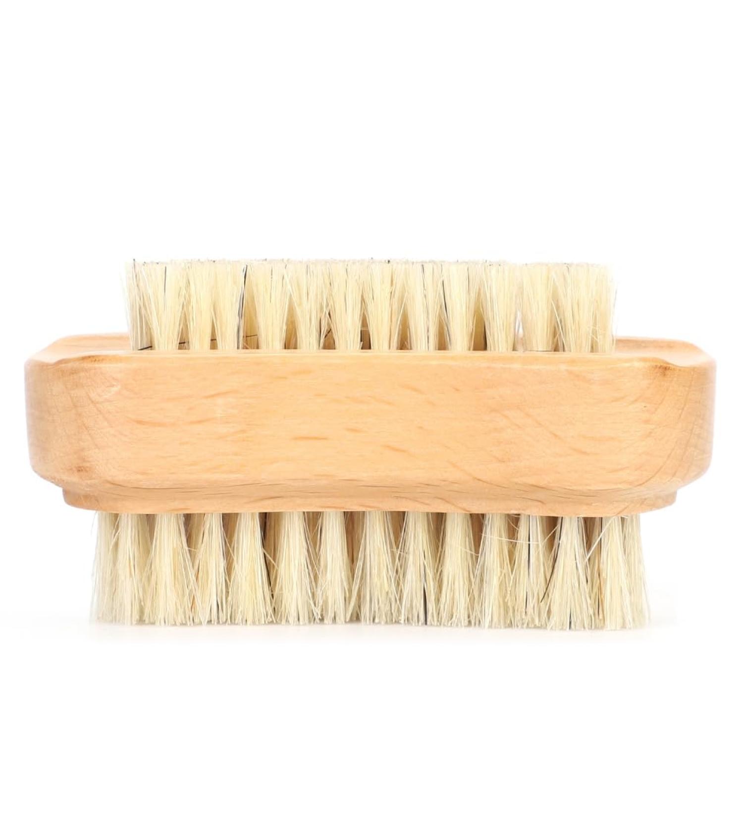 Demeras Wooden Foot 9x5x5 natura Beech Double Sided Nail Brush Remove Dead Skin Cutin Nail Brush Manicure Tool - Buy Online on GoSupps.com