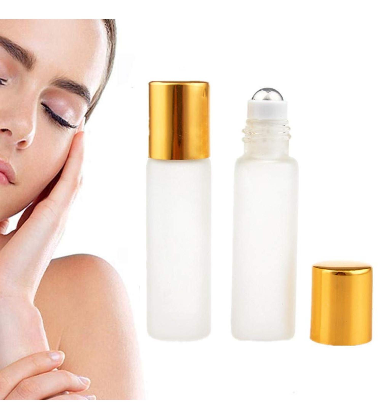 XD eCommerce Glass Roller Bottles for Essential Oils - Gold Trimmed Perfect for International Shipping - Buy Online on GoSupps.com
