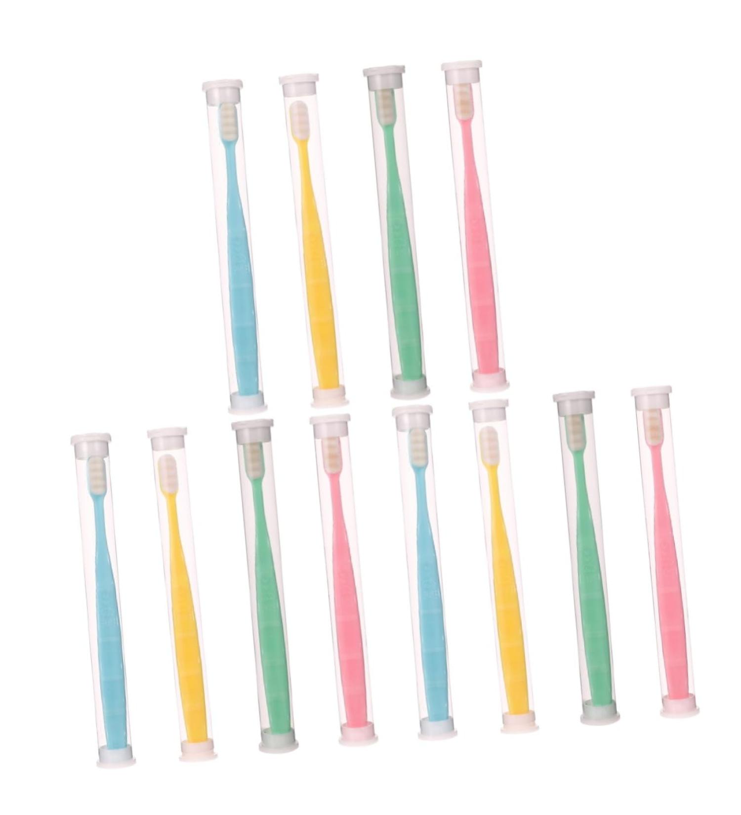 Minkissy 12 PC Soft Hair Toothbrush Set - Super Soft Bristle Toothbrush for Adults & Kids - Gentle Oral Care - Various Colors - 1 Pack - Buy Online on GoSupps.com