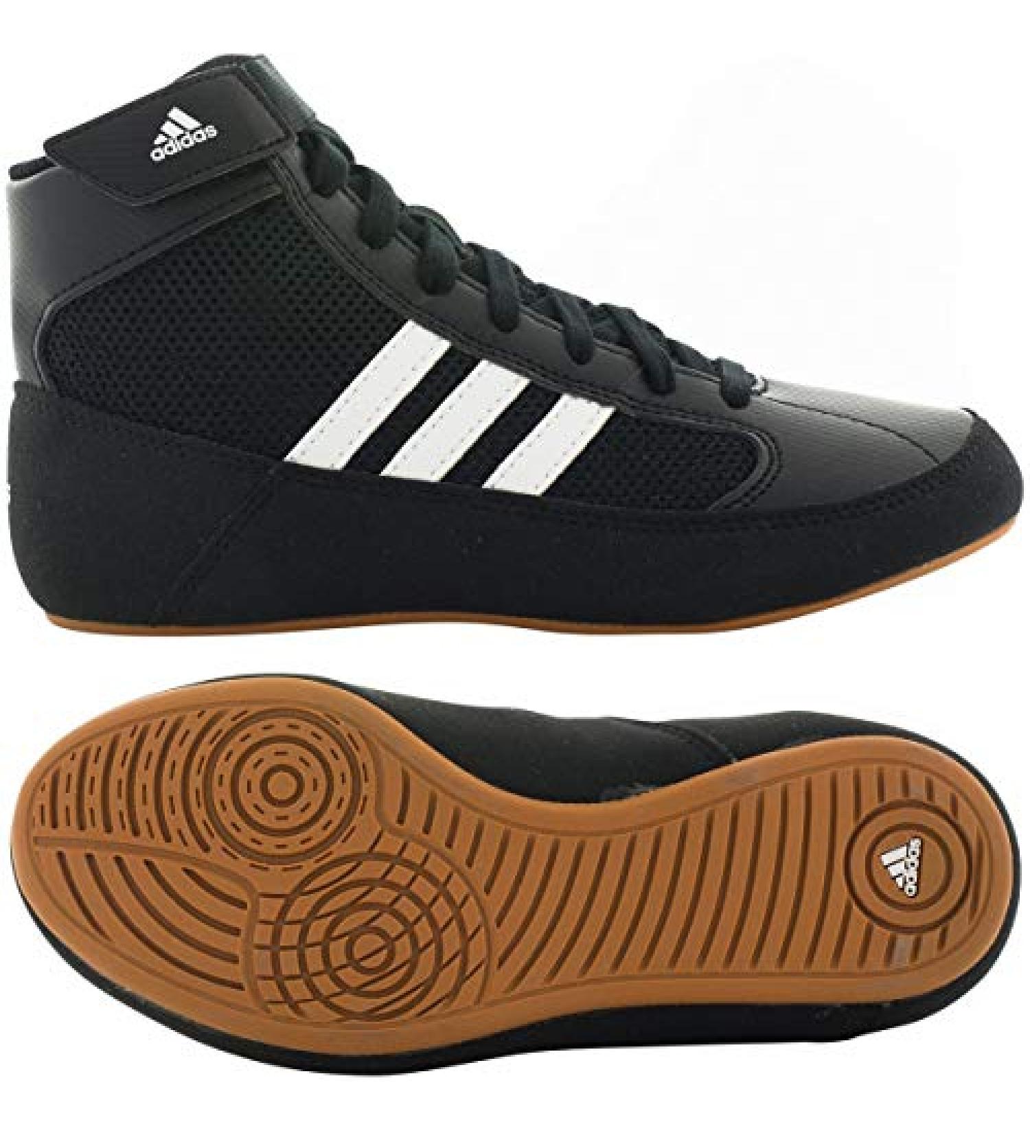 adidas HVC Wrestling Shoes - Black/White- 11.5