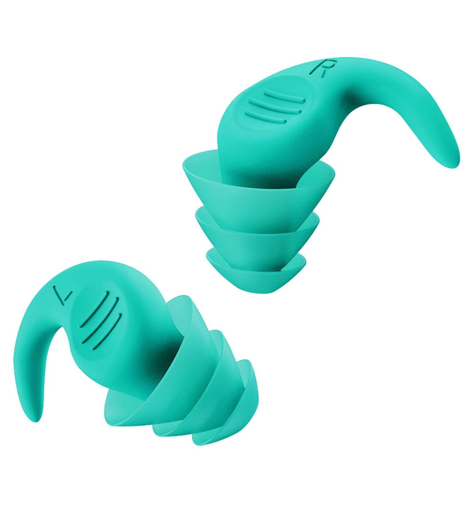 Swimmers Ear Plugs 2024 | Waterproof Reusable Silicone for Sleep Noise Reduction & Watersports - Mint Green - Buy Online on GoSupps.com