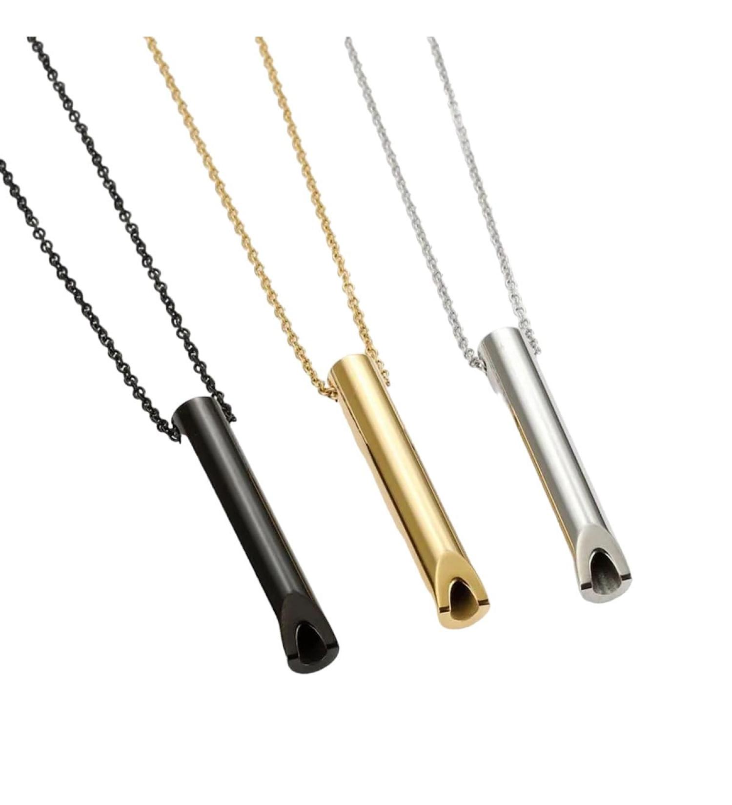 Stainless Steel Anxiety Breathing Necklace Stress Relief Meditation Necklaces Yoga Ritual Quit Smoking Anxiety Relief Jewelry - Buy Online on GoSupps.com