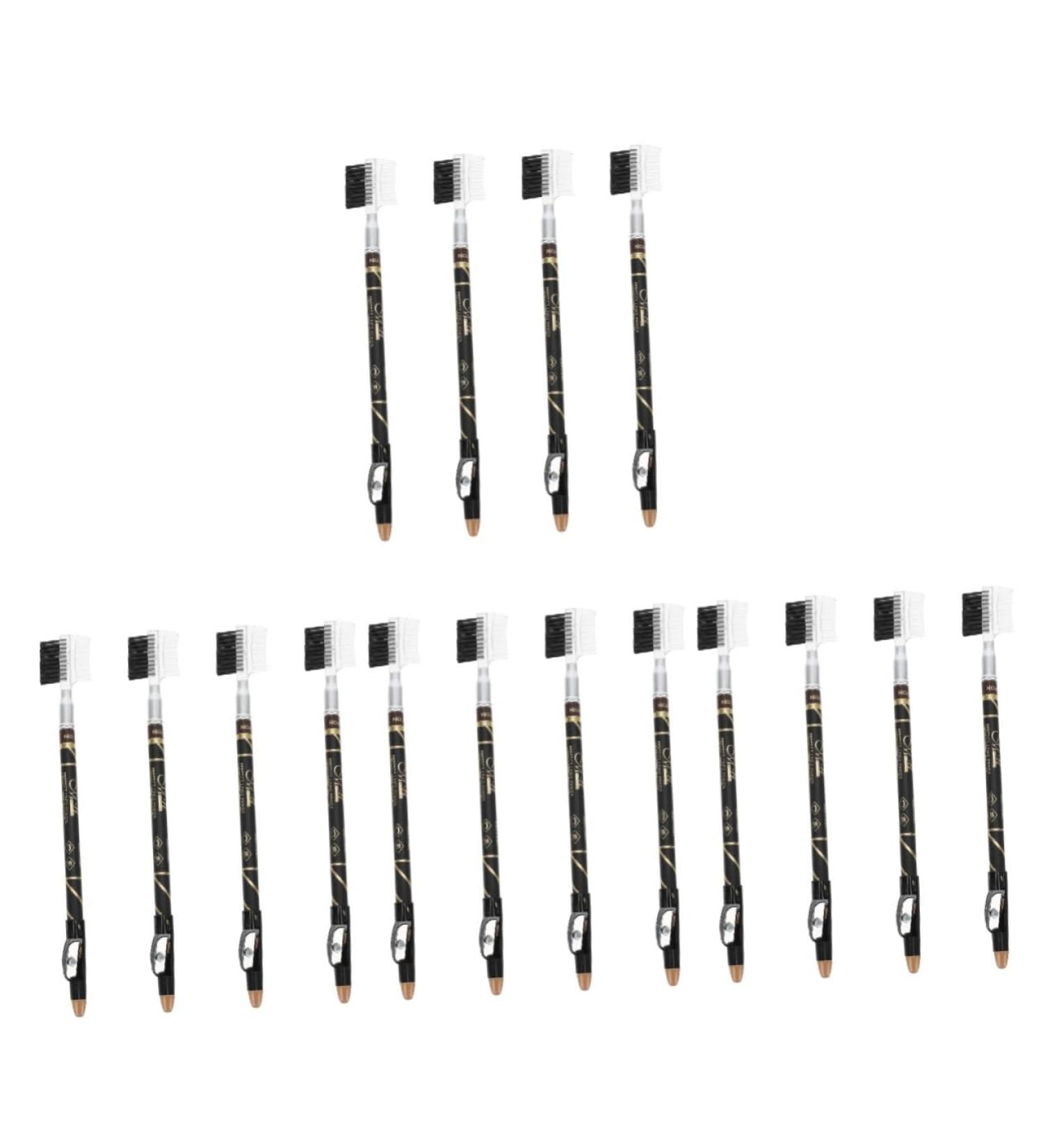 FOMIYES 16 Pcs Two-in-one Eyebrow Pencil Eyebrow Pencil Black Portable Eyebrow Pencils Eyebrow Makeup Tools 1 count (Pack of 1) Assorted Colorx4pcs - Buy Online on GoSupps.com