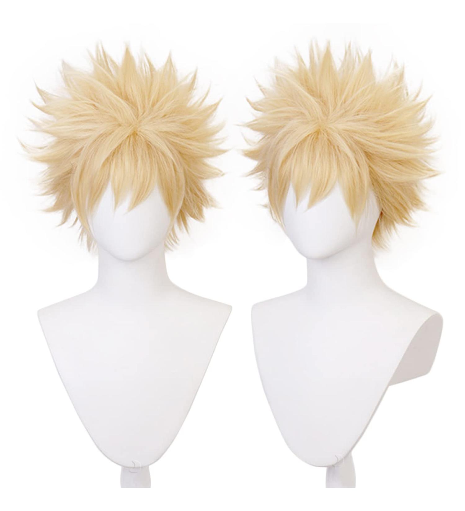 Lwiuentx MHA Katsuki Bakugou Short Yellow Wig | Free Wig Cap | International Shipping - Buy Online on GoSupps.com