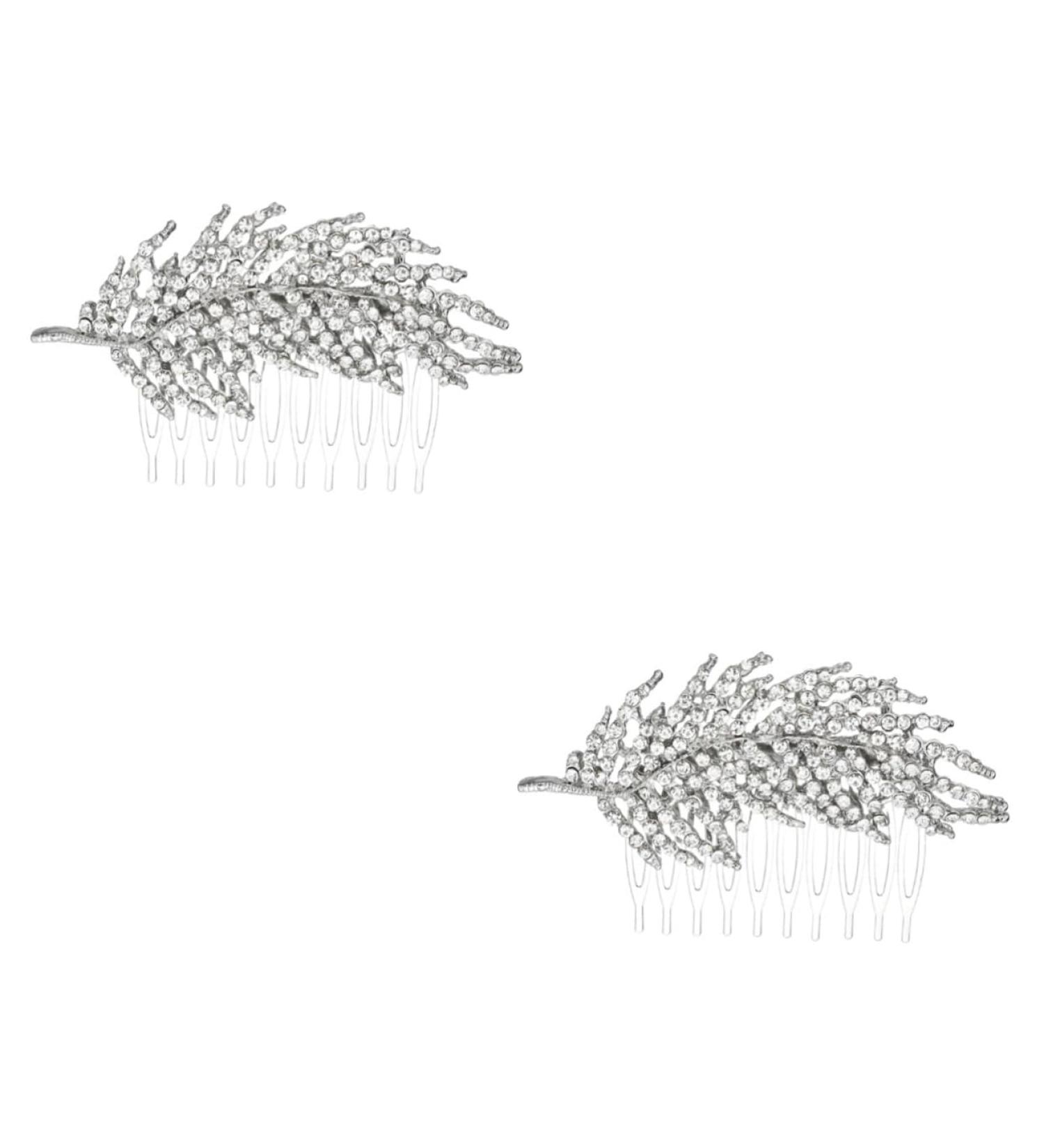 FRCOLOR Set of 2 Bridal Hair Accessories Rhinestone Headpiece Hair Comb with Rhinestone Hair Clips Tiara Hair Accessories for Wedding Headpiece for Bride Dress Headpiece Branch - Buy Online on GoSupps.com